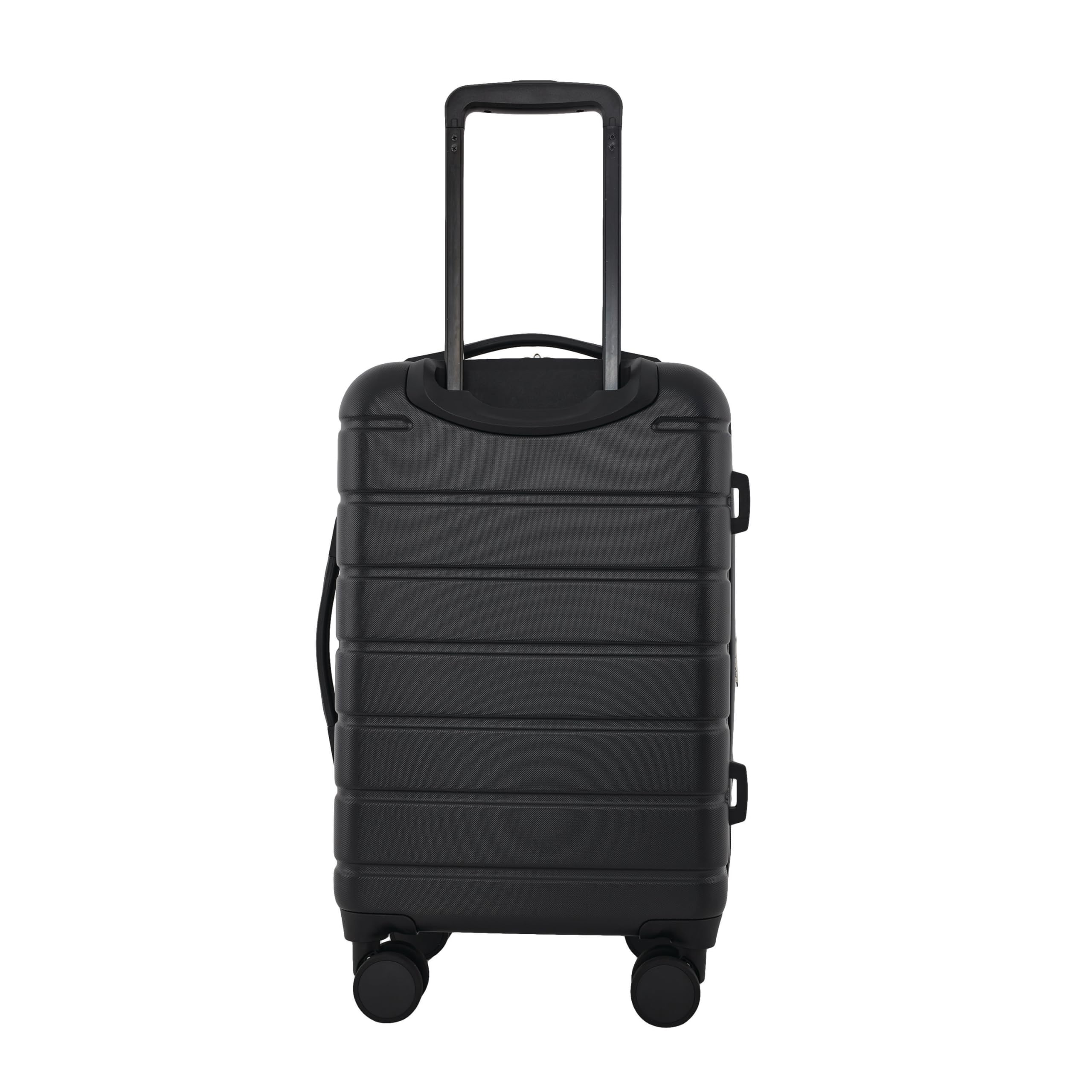 Wrangler Tall Trunk Luggage 4-Piece Set - Durable Black Suitcase Set for Travel, Business Trips & Family Vacations | Carry-On & Check-In Luggage Collection