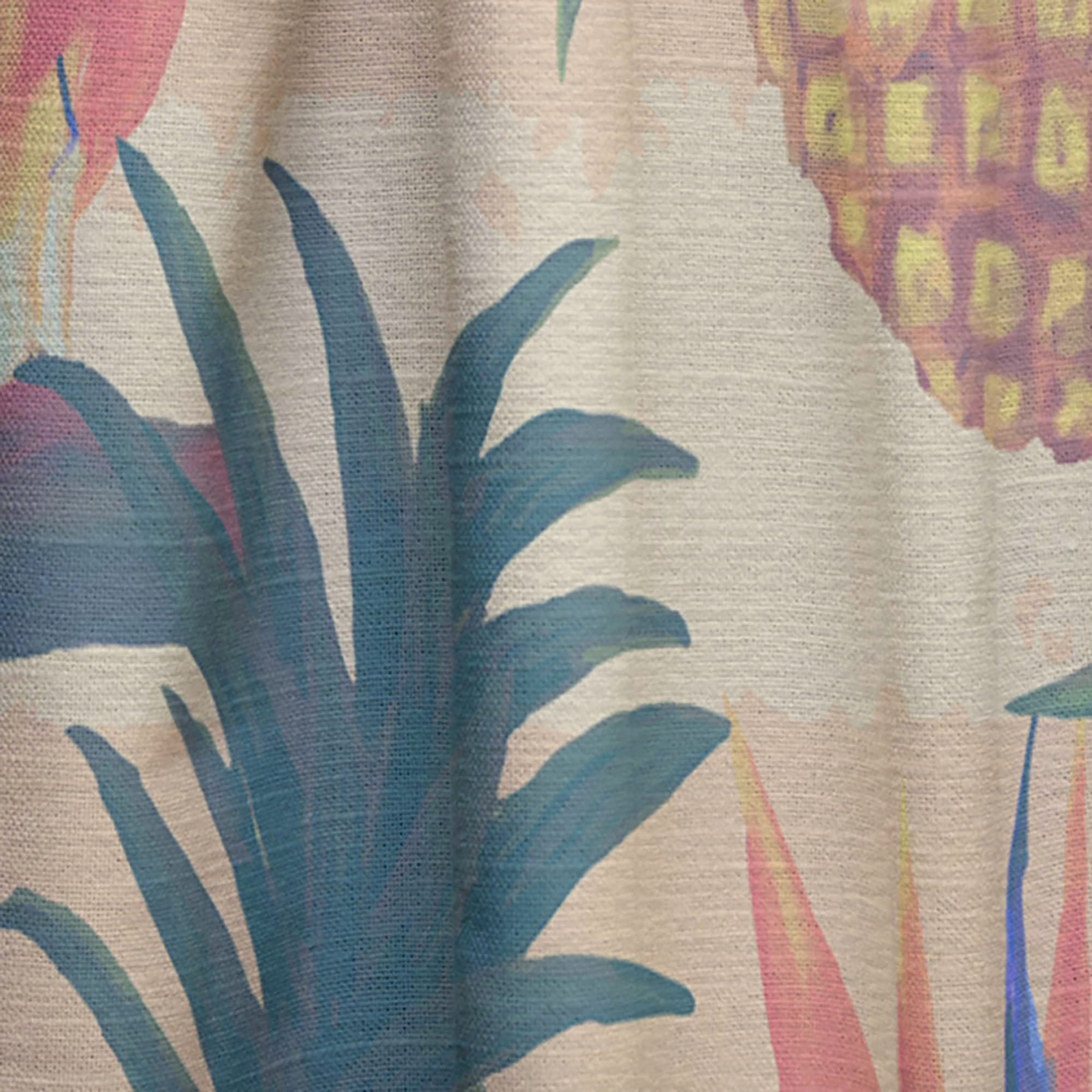 DesignQ Tropical Exotic Flowers & Pineapple Pattern Thermal Insulated Curtains - 52x120 Inch Single Panel for Bedroom & Living Room - Perfect for Home Decor, Sun Protection and Energy Saving