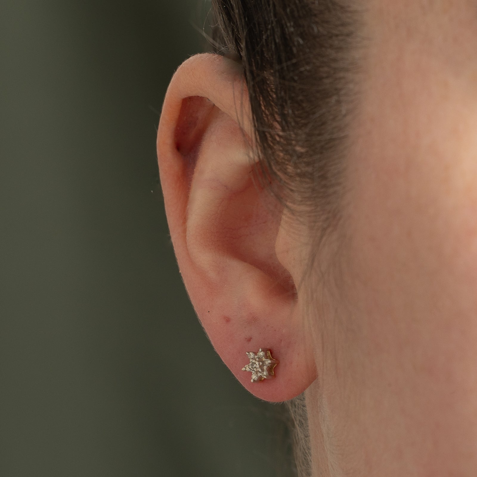 14K Gold Diamond Petal Stud Earrings for Women - 0.10ctw Natural Diamond Earrings | Elegant Gift for Anniversary, Birthday & Special Occasions