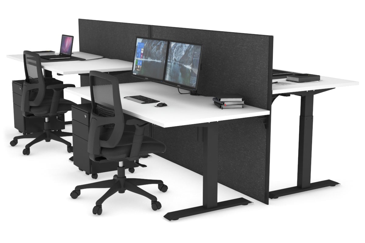 Height Adjustable 4-Person Workbench with Cable Management | 1600L x 800W | Ideal for Office, Workshop & Collaborative Workspaces