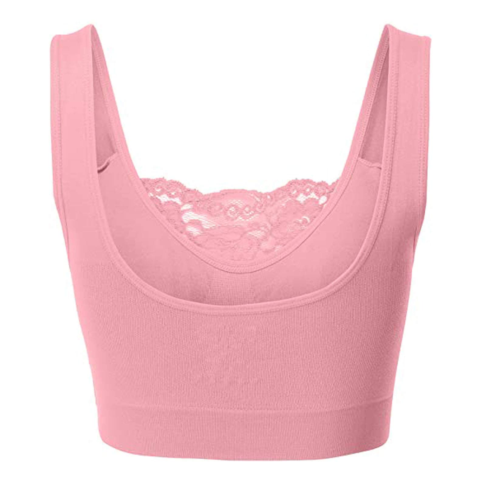 Wirefree Comfort Seamless Lace Bralette for Women - Yoga Cami with Built-in Support, No Underwire Bras - Perfect for Yoga, Lounge & Everyday Wear