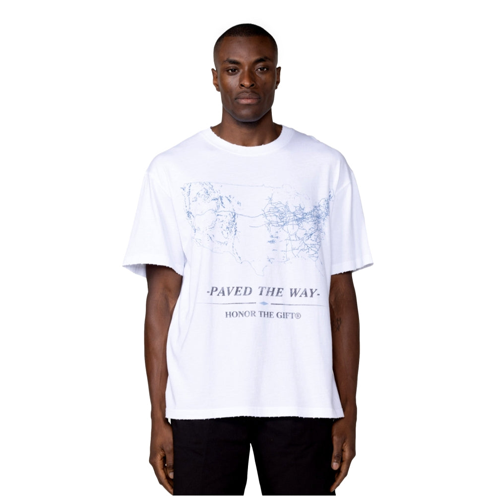 HONOR THE GIFT Pave The Way Short Sleeve T-Shirt - White Cotton Crewneck Tee for Men & Women | Casual Streetwear, Everyday Wear, Gift Giving