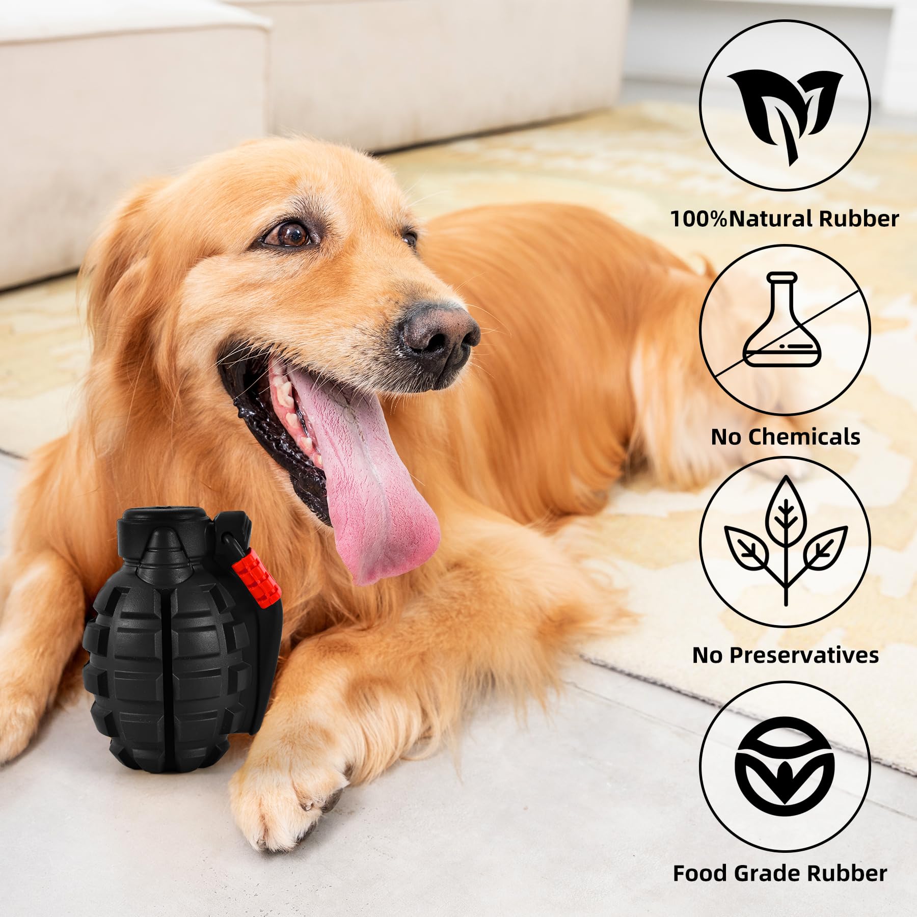 Indestructible Heavy Duty Dog Chew Toys for Aggressive Chewers - Durable Large Dog Toys for Aggressive Chewing, Black - Perfect for Outdoor Play and Training Sessions