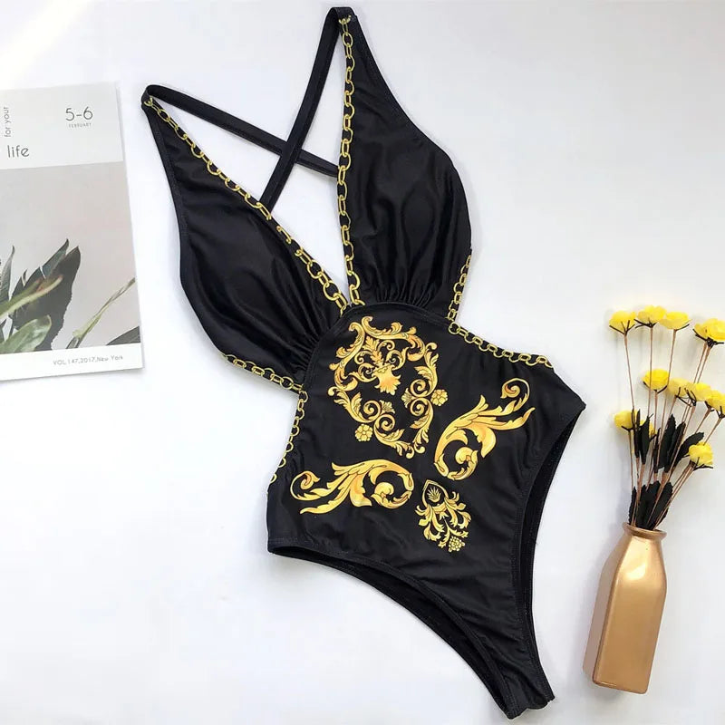 2023 New Sexy Leopard Print One Piece Swimsuit for Women - Tummy Cut Out Design with Tassel Details, Hollow Out Bathing Suit for Beach, Pool Party & Summer Vacation