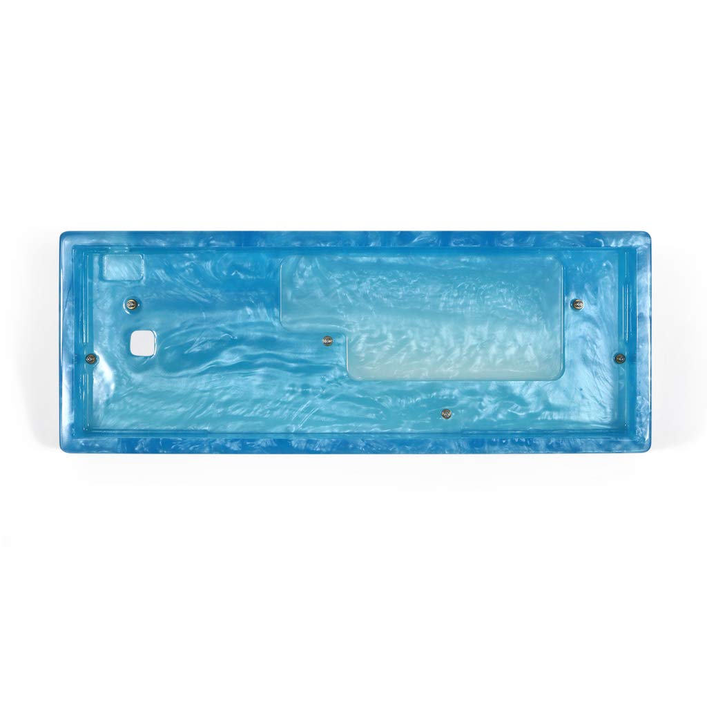 Blue Resin Keyboard Case for 60% GH60 DZ60 XD60 - Premium Milk Shell PCB Costar Plate | Perfect for Gaming, Typing & Mechanical Keyboard Enthusiasts