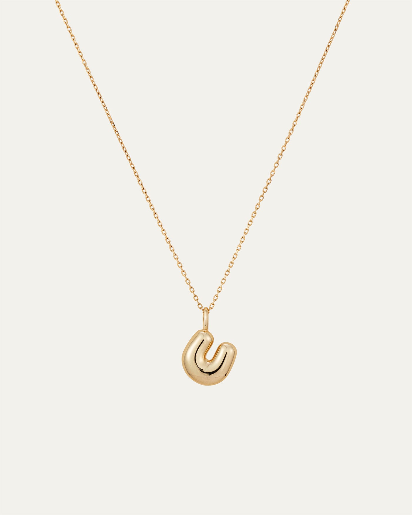 14K Gold Bubble Letter Necklace - Personalized Initial Pendant for Women - Perfect for Birthdays, Anniversaries & Everyday Wear