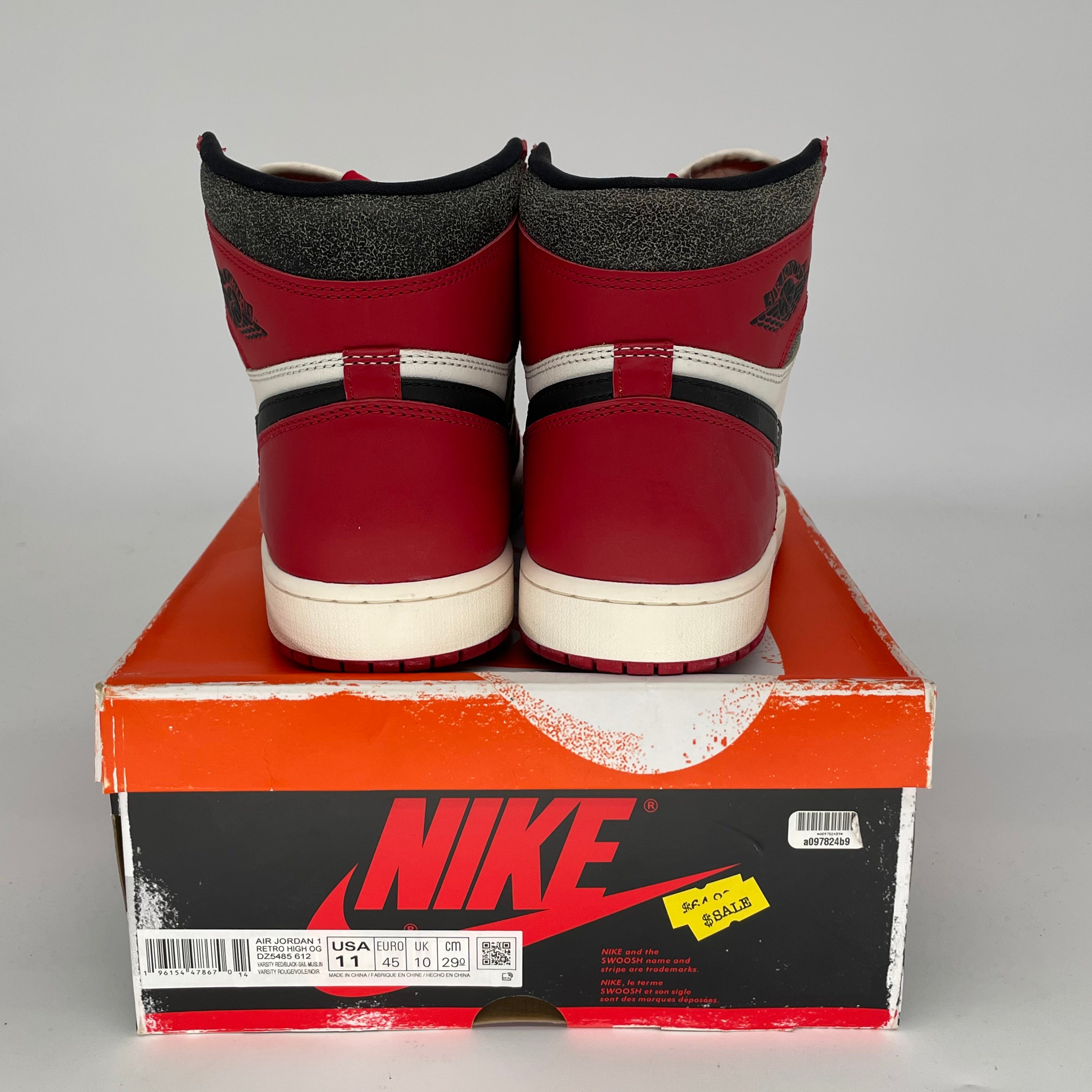 Original Air Jordan 1 Retro High OG 'Lost and Found' Sneakers - Men's Size 11 (DZ5485-612) - Authentic Retro Basketball Shoes for Collectors & Streetwear Fashion
