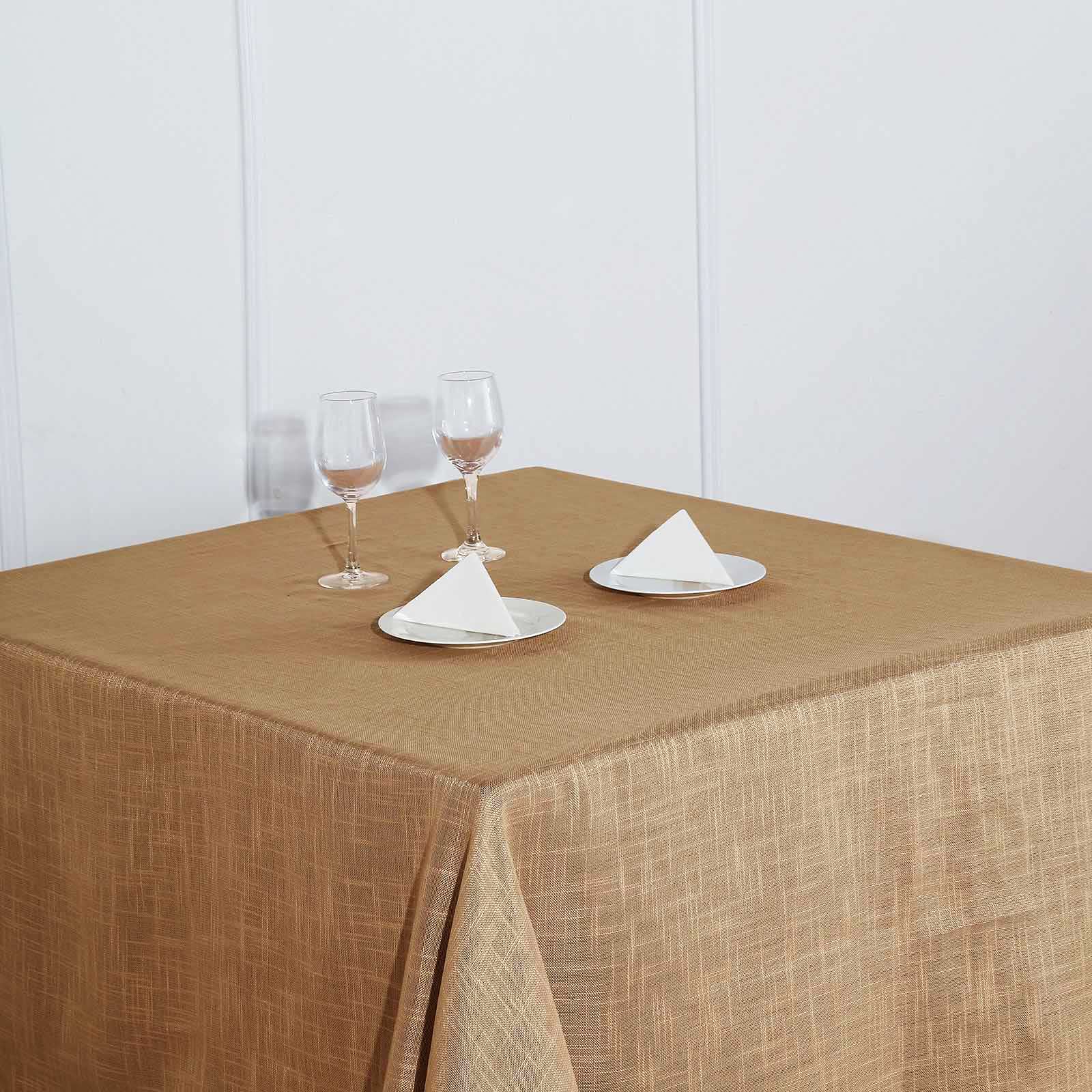 Premium Faux Linen Square Tablecloth - 72