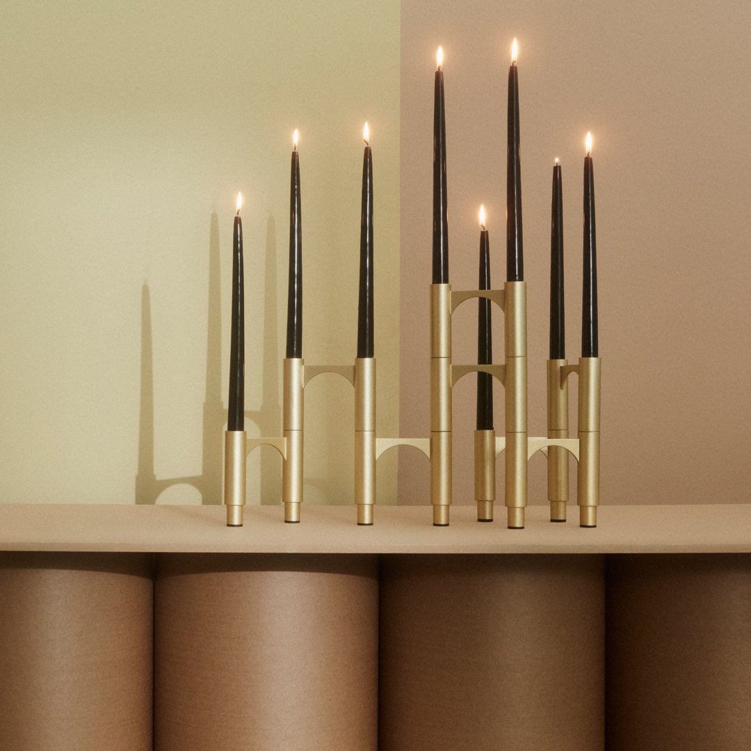 Compono Elegant Candle Holder Set of 2 - Modern Home Decor for Dining Table, Wedding Centerpiece & Romantic Ambiance