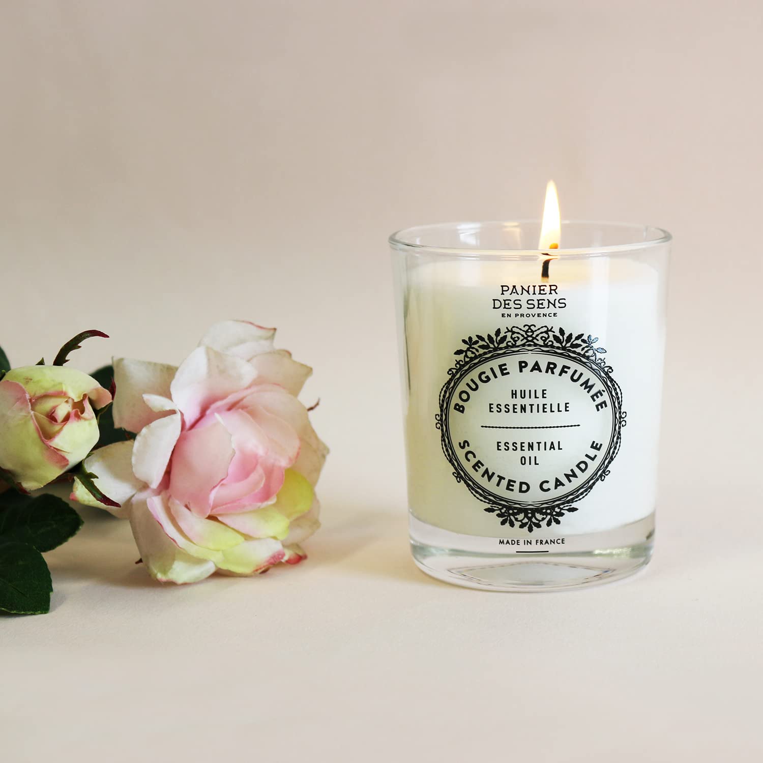 Panier des Sens Rose Candle - Natural Scented Home Decor for Relaxation & Gifts