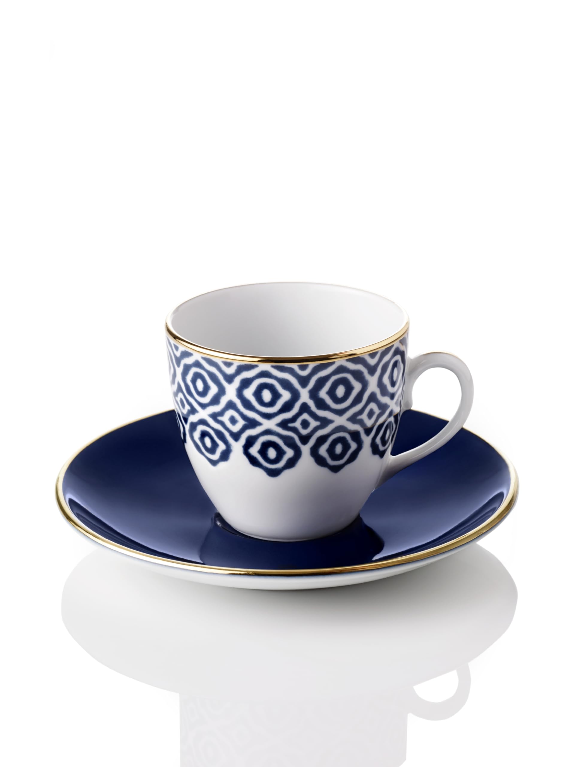 Selamlique Istanbul Turkish Coffee Cup Set - 2-Piece Blue & White Traditional Turkish Coffee Cups for Authentic Brewing & Serving | Perfect for Home, Cafe & Gift Giving