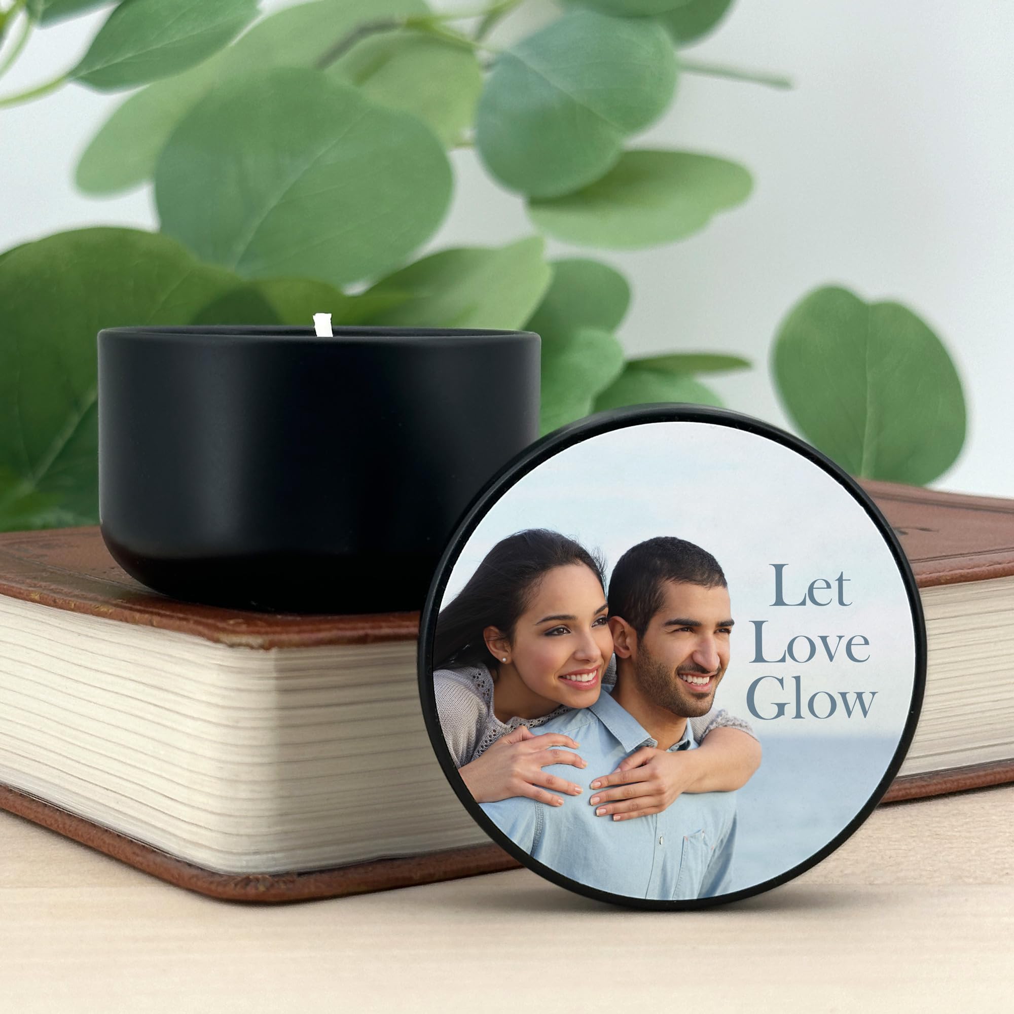 Personalized Custom Candles with Photo - Set of 10 Black Tin Wedding Favors, Bulk Scented Candles for Weddings, Anniversaries & Home Decor