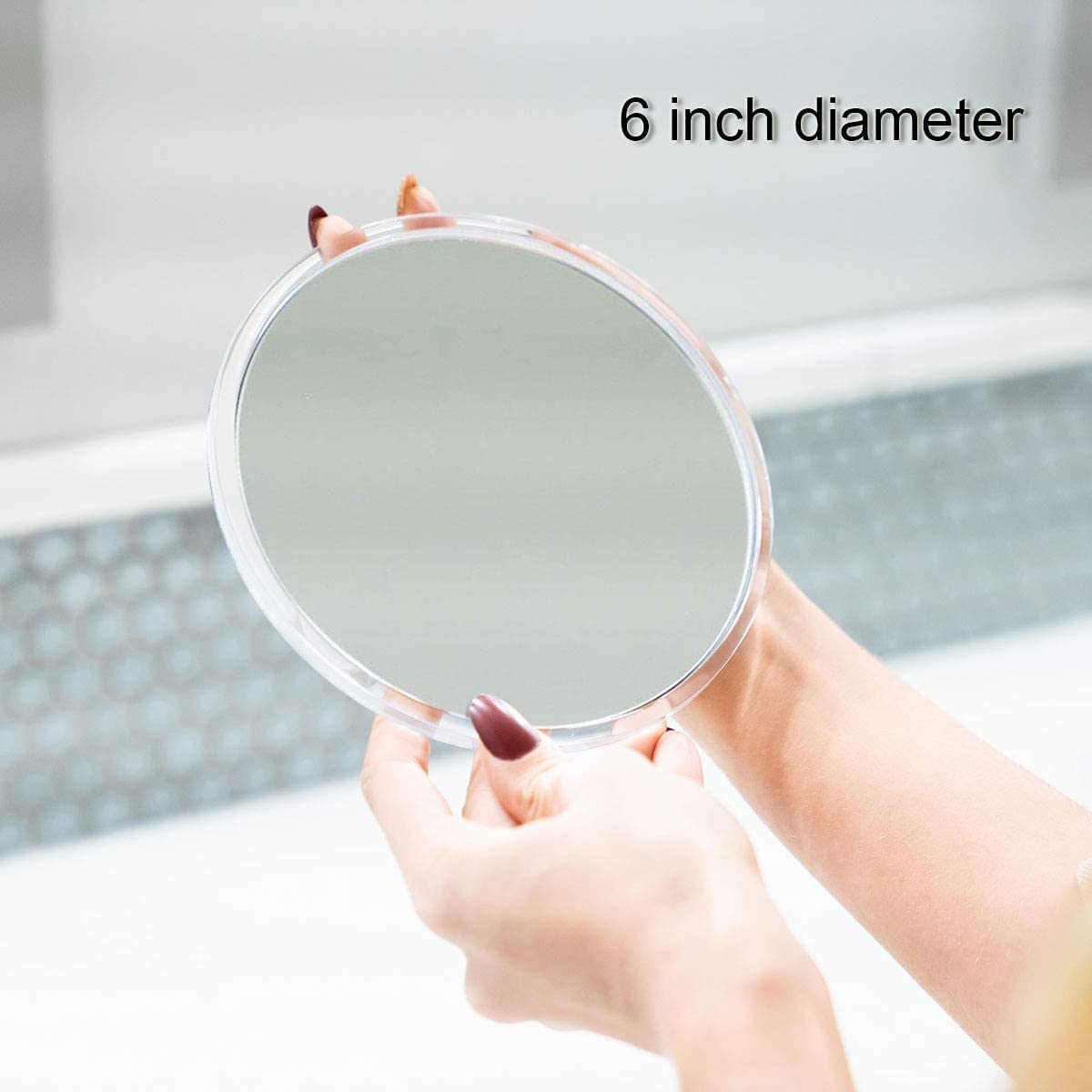 Mavoro 10X Magnifying Mirror with Triple Suction Cups - Portable Travel Makeup Mirror for Precise Cosmetic Application, Eyebrow Shaping & Skincare - Perfect for Bathroom, Vanity & On-the-Go Use