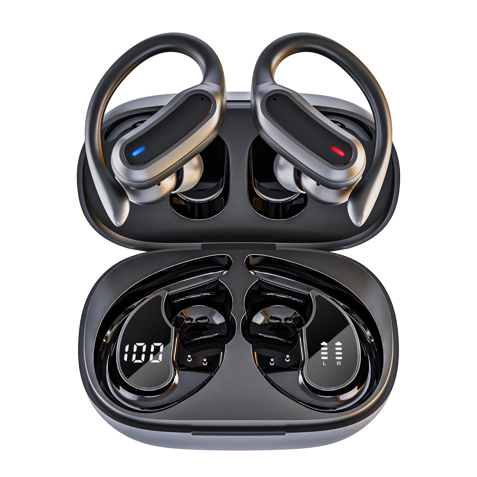 Wireless Bluetooth Earbuds with Noise Cancelling Mic, Bluetooth 5.3 Stereo Headphones, IP7 Waterproof Sports Earphones for Running, Workout, Gym & Travel - Perfect for Fitness Enthusiasts & Commuters