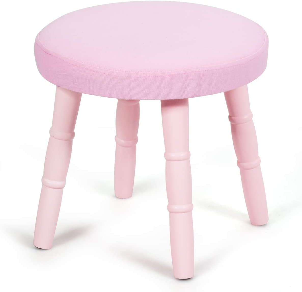 Firflowery Princess Vanity Set for Girls Ages 3+ - Pink & White Kids Dressing Table with Mirror, Detachable Top & Matching Stool - Perfect for Pretend Play, Birthday Gifts & Bedroom Decor