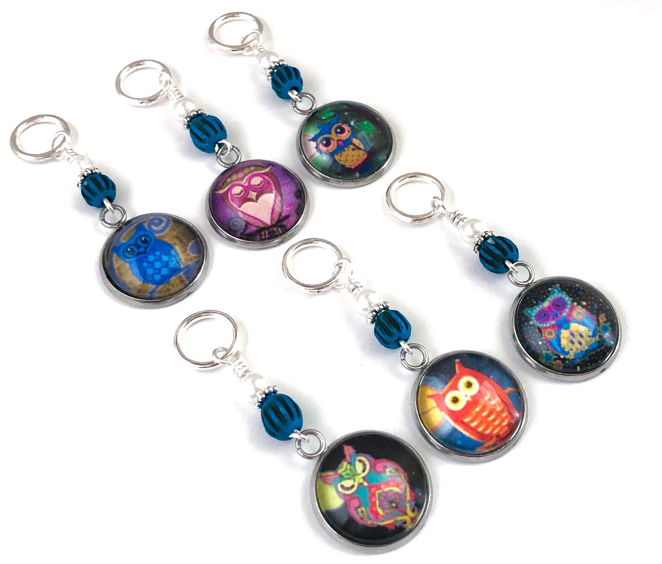 Owl Stitch Markers for Knitting & Crochet - Cute Handmade Knitting Accessories - Perfect Gift for Knitters - Great for Counting Stitches & Marking Rows in DIY Yarn Projects