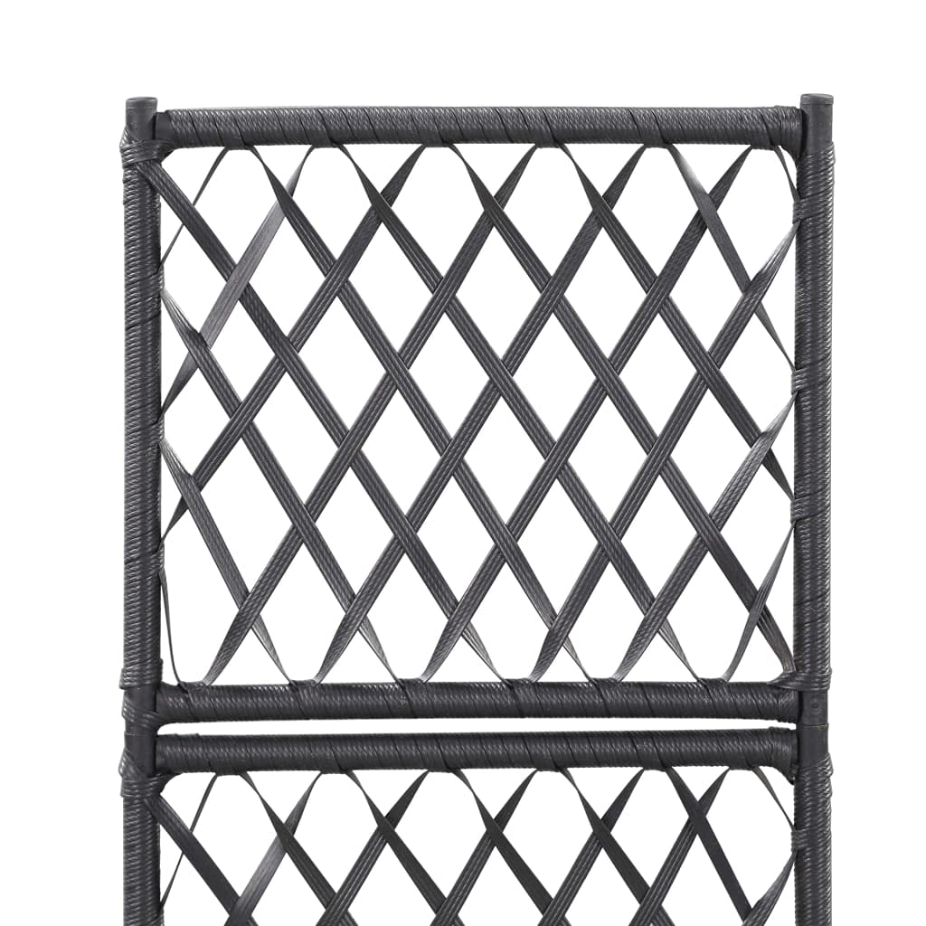 Poly Rattan Flower Pot with Trellis - 11.8x11.8x42.1 Inch Climbing Plant Planter for Indoor/Outdoor Gardens - Black Vertical Garden Planter for Vines, Roses & Climbing Plants