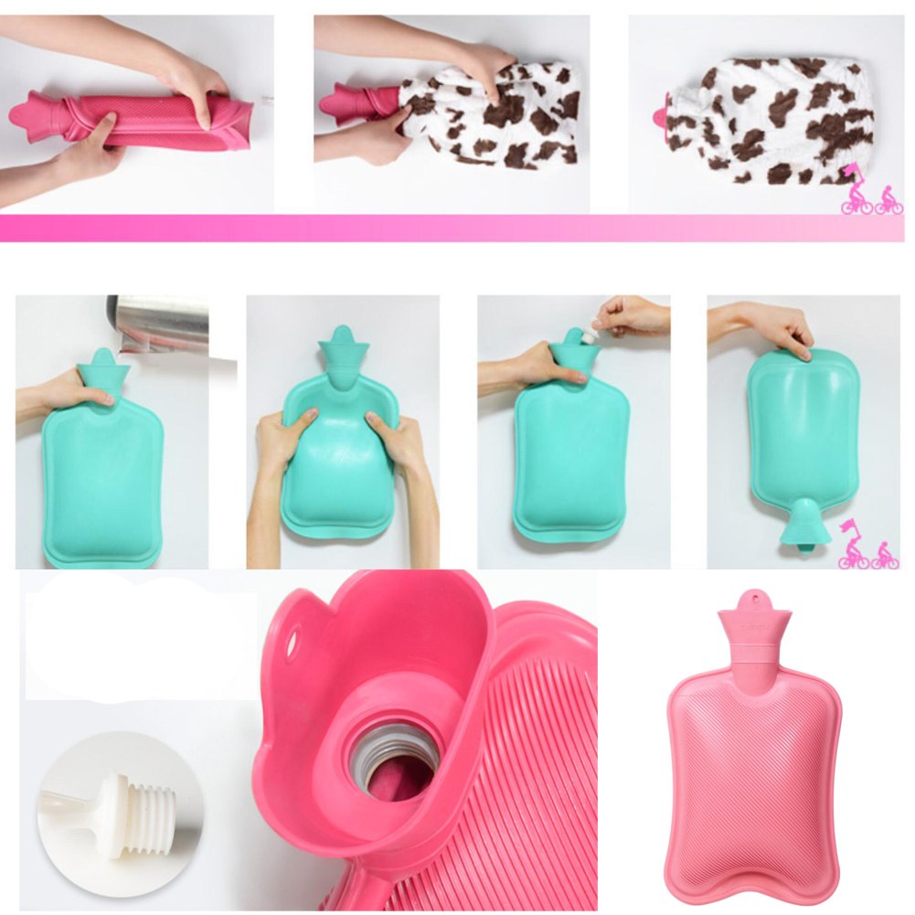 800ml Hot Water Bottle with Flannel Cover for Pain Relief - Hot & Cold Therapy, Perfect for Menstrual Cramps, Back Pain & Winter Warmth