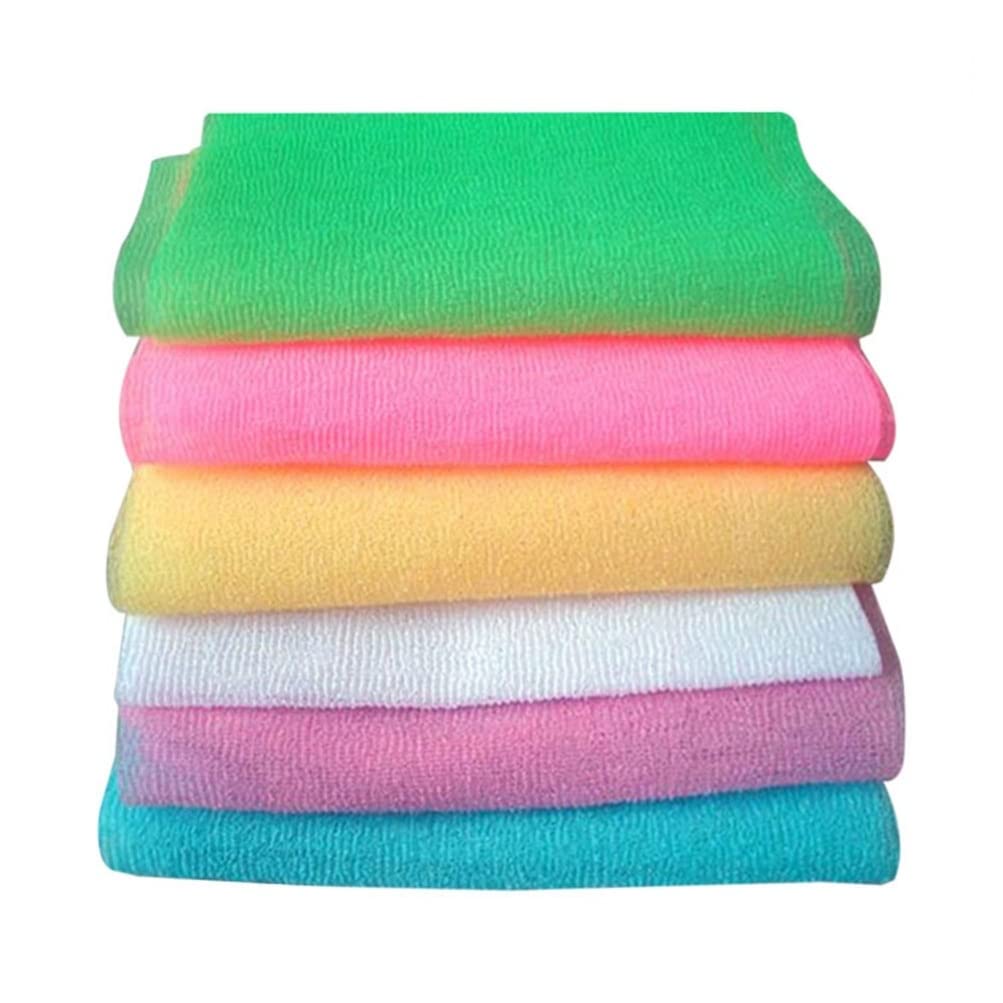 ARTIBETTER 6-Pack Soft Exfoliating Bath Towels - Long Strip Back Scrubber for Shower & Body Wash | Gentle Exfoliation, Skin Cleansing & Massage | Perfect for Spa, Gym & Home Use