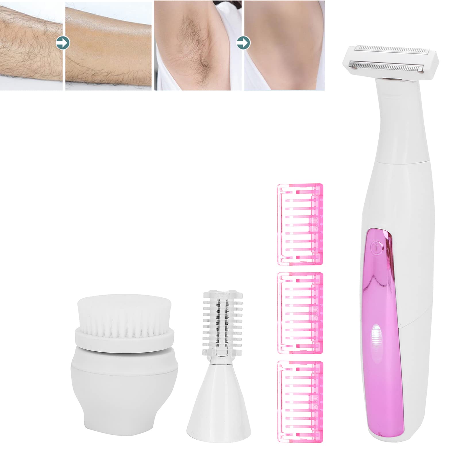 Women's 3-in-1 Electric Razor & Trimmer for Face & Eyebrows - Skin Care & Hair Removal