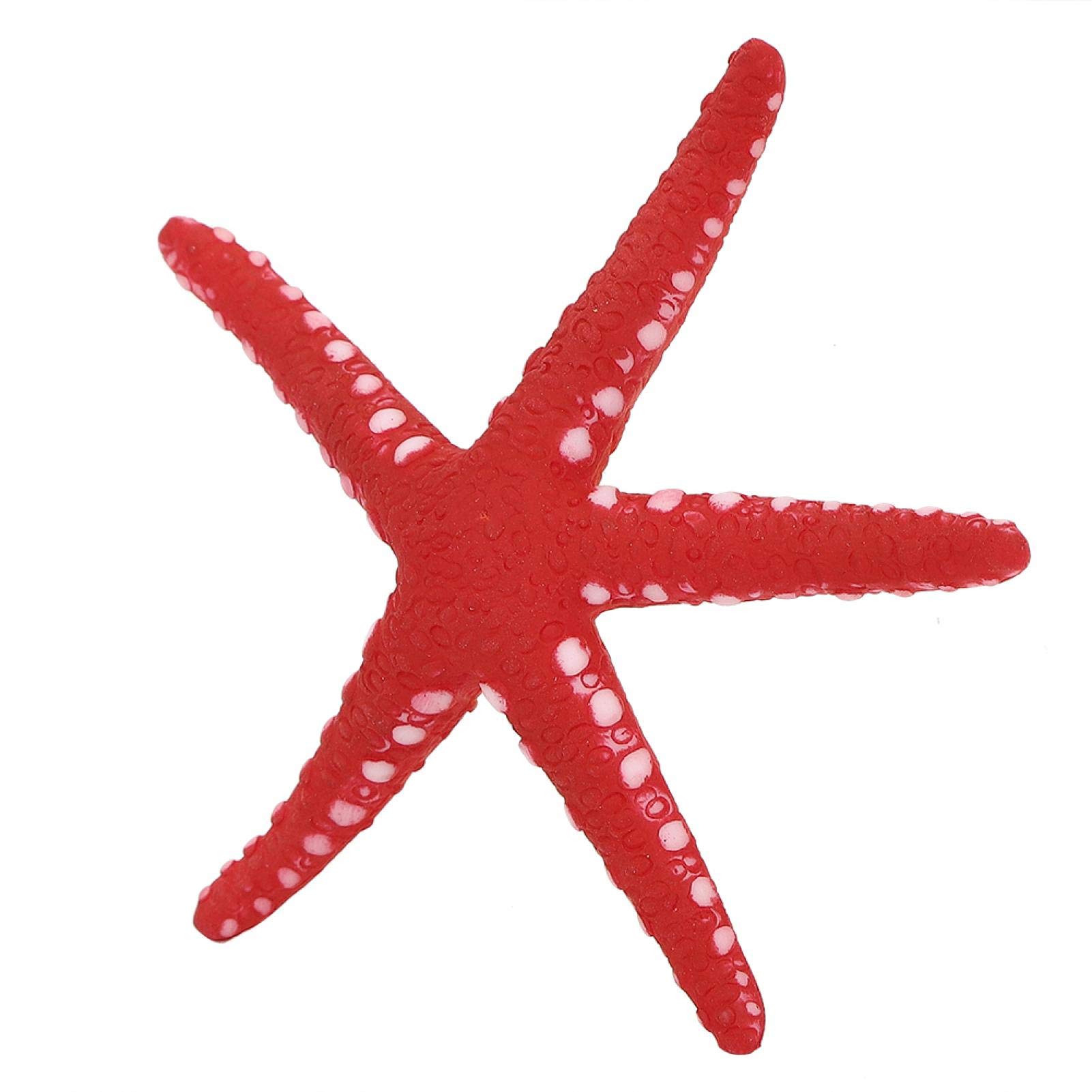 Jeanoko Artificial Starfish Decor for Aquariums - Red & Blue Fish Tank Ornaments - Perfect for Saltwater & Freshwater Tanks, Aquascaping & Marine Theme Decorations