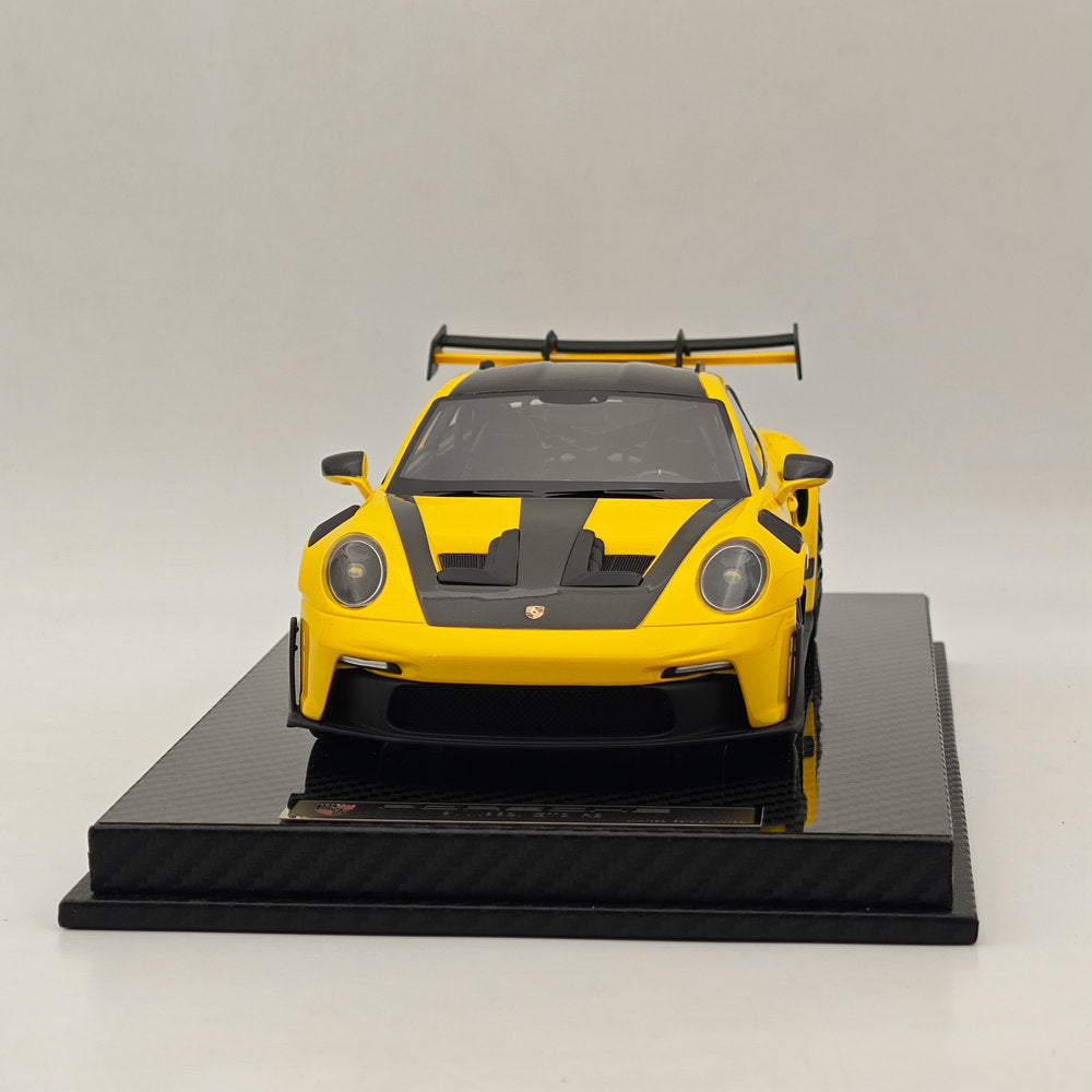 1/18 Scale Porsche 992 GT3 RS Yellow Resin Die-Cast Model Car - High Quality Collectible for Display, Racing Enthusiasts & Gift Giving