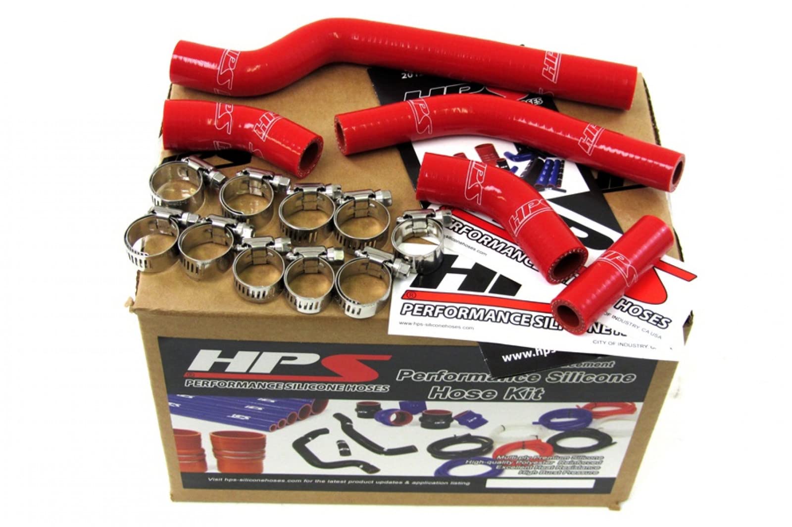 HPS 57-1260-RED-1 Red Silicone Radiator Coolant Hose Kit - High Performance Cooling System Upgrade for Cars, Trucks & SUVs - Perfect for Racing, Off-Road & Daily Driving