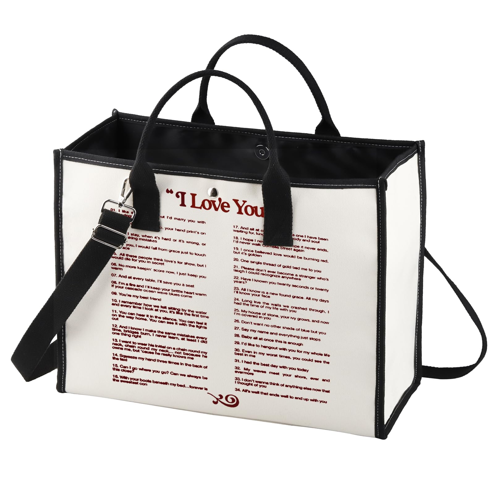 BWWKTOP Singer Album Inspired Canvas Tote Bag - Song Lyrics Print Shoulder Bag for Women - Perfect Concert Gift & Music Fan Accessory for Daily Use, Shopping & Travel