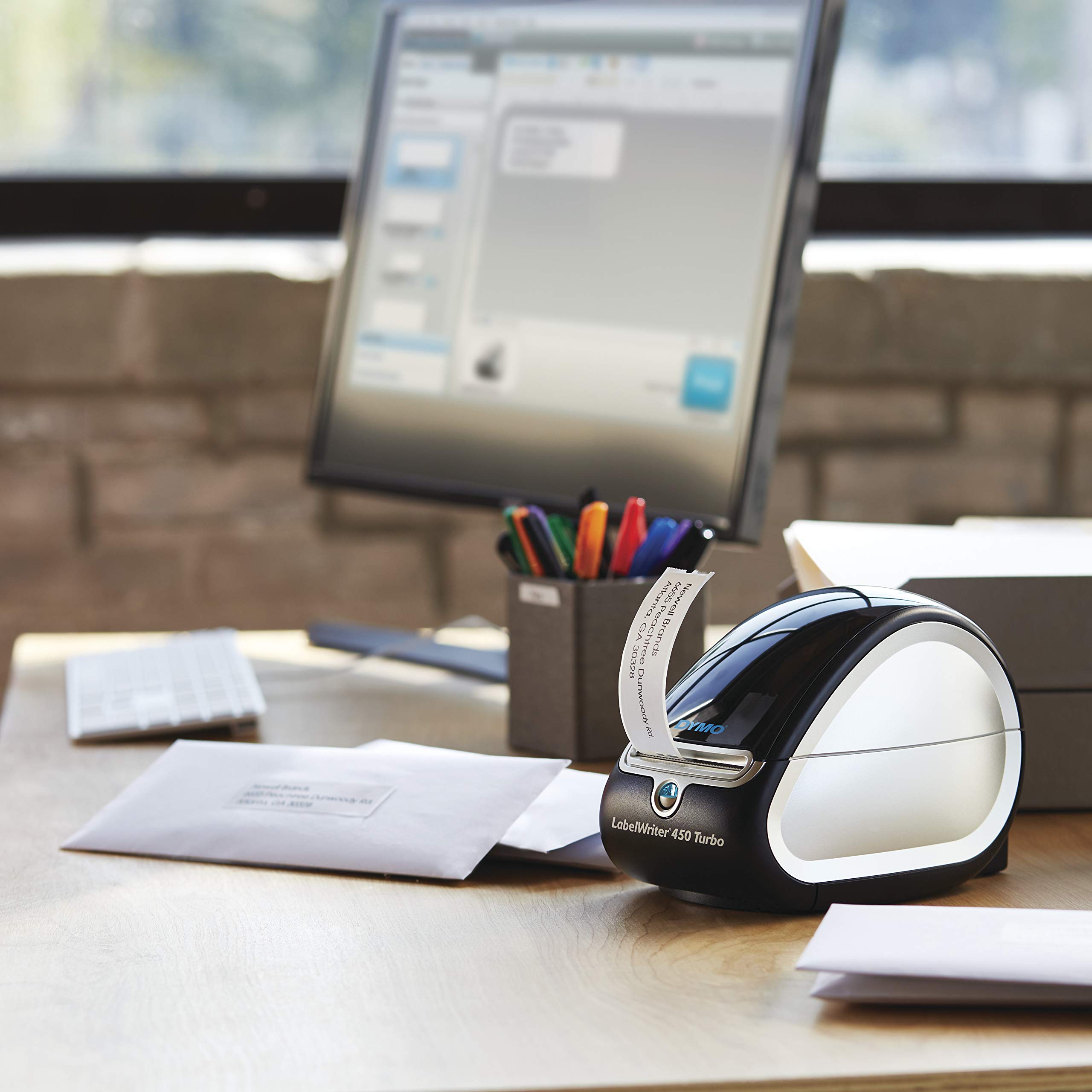 Dymo LabelWriter 450 Turbo Direct Thermal Label Printer - High-Speed Monochrome Label Printing for Shipping, Filing & Organization - Perfect for Home Office, Small Business & Warehouse Use