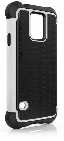 Ballistic Tough Jacket Case for Samsung Galaxy S5 G900 - Shockproof & Durable Protection (Black/White) - Perfect for Outdoor Activities, Work & Travel