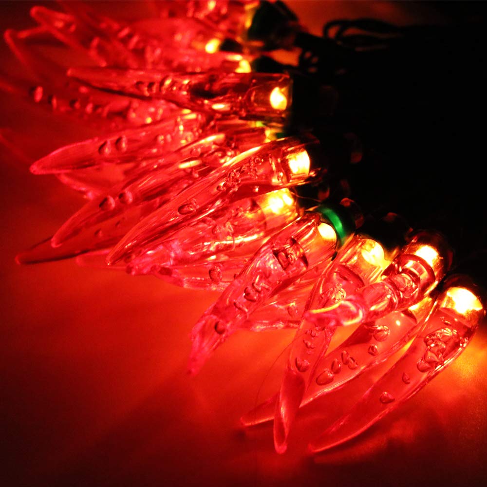 50LED Solar Red Chili String Lights - 23FT Outdoor Waterproof Fairy Lights for Garden, Porch, Wedding, Party & Christmas Decor - Energy-Efficient Solar-Powered LED Chili Pepper Lights for Holiday & Harvest Decoration