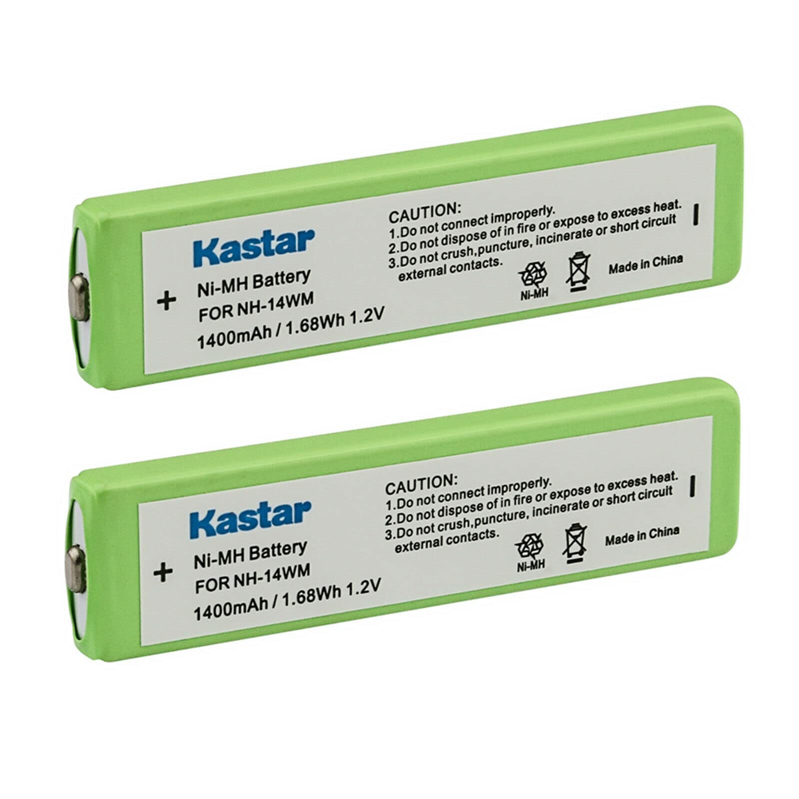 Kastar 2-Pack 1.2V Ni-MH Rechargeable Gumstick Batteries for Sharp AD-N55BT ADN55BT MD-MT190 MD-MT190H MD-MT877 MD-MT180 - Replacement for Portable Mini-Disc Recorder, CD/MD/MP3 Players | Long Lasting Power for Music Recording & Playback