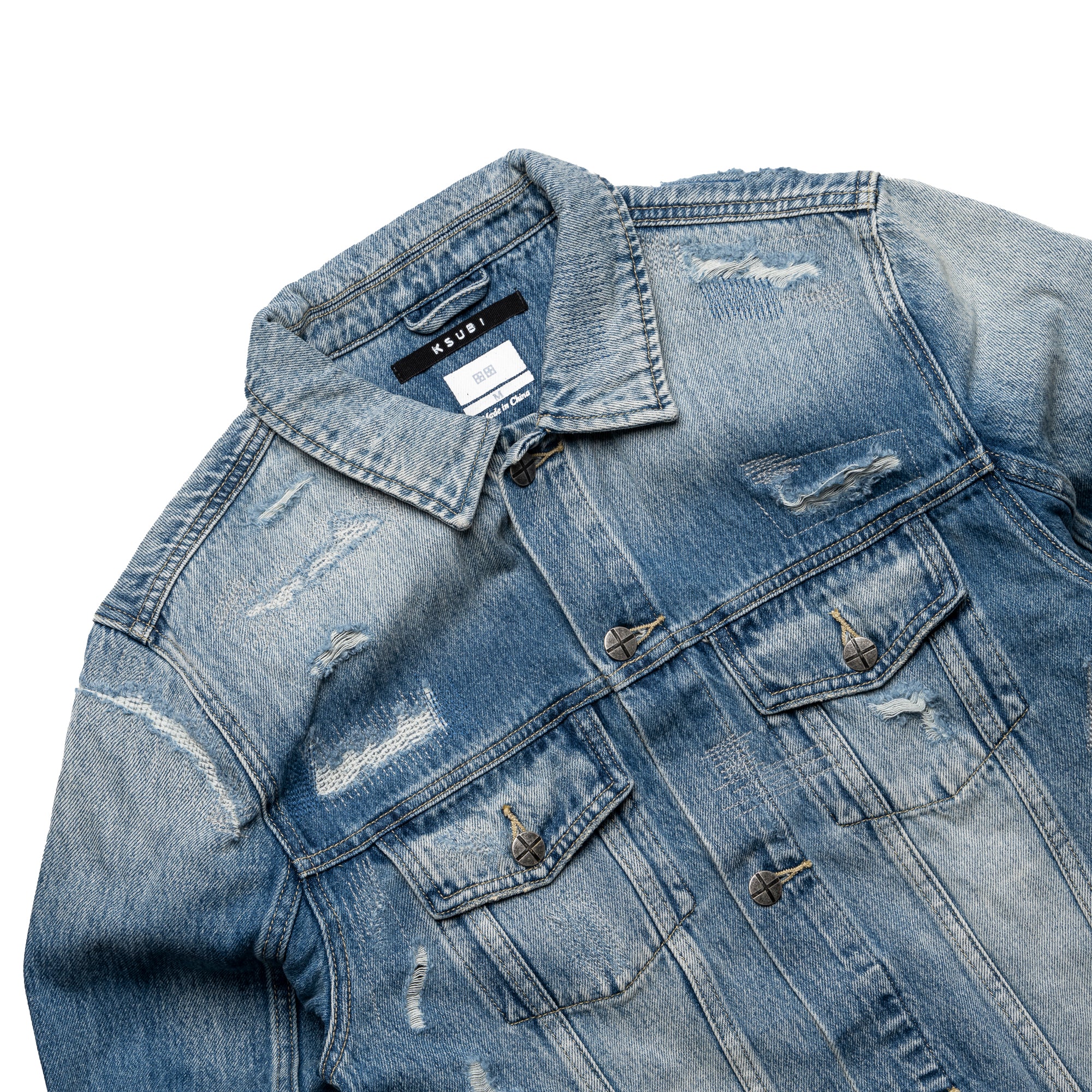 Ksubi Classic Jacket - Premium Denim Jacket for Men & Women | Vintage Style Distressed Denim Jacket | Perfect for Casual Outfits, Streetwear & Night Out