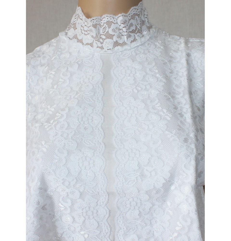Elegant White Arancia Lace Dickey Modest Neck Cover - Perfect for Church, Weddings & Formal Occasions