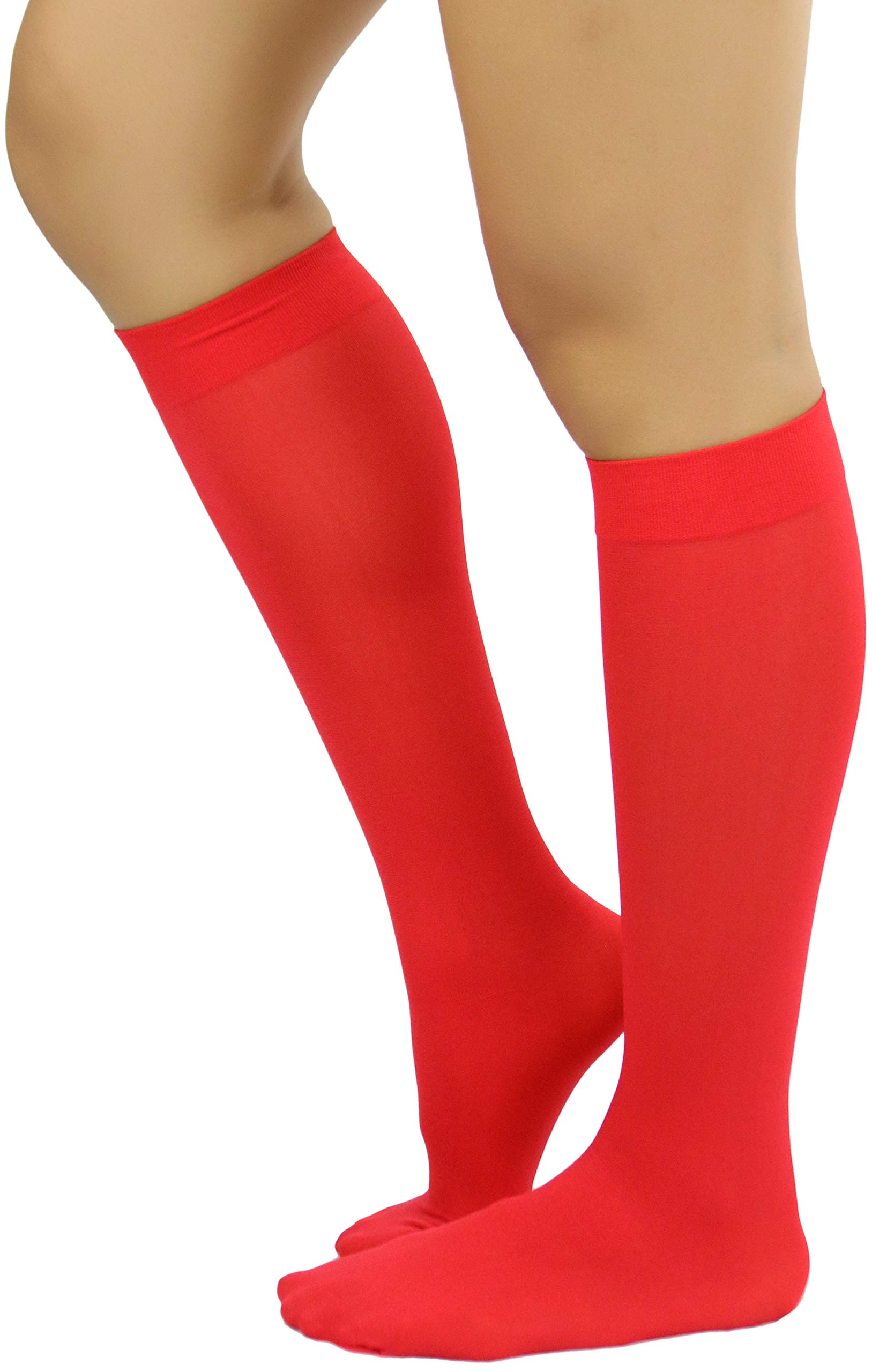 ToBeInStyle Women's Fashion Opaque Nylon Knee High Socks - Warm Winter Boot Socks for Women, Non-Slip Comfortable Crew Socks - Perfect for Boots, Office, Casual Outfits & Cold Weather