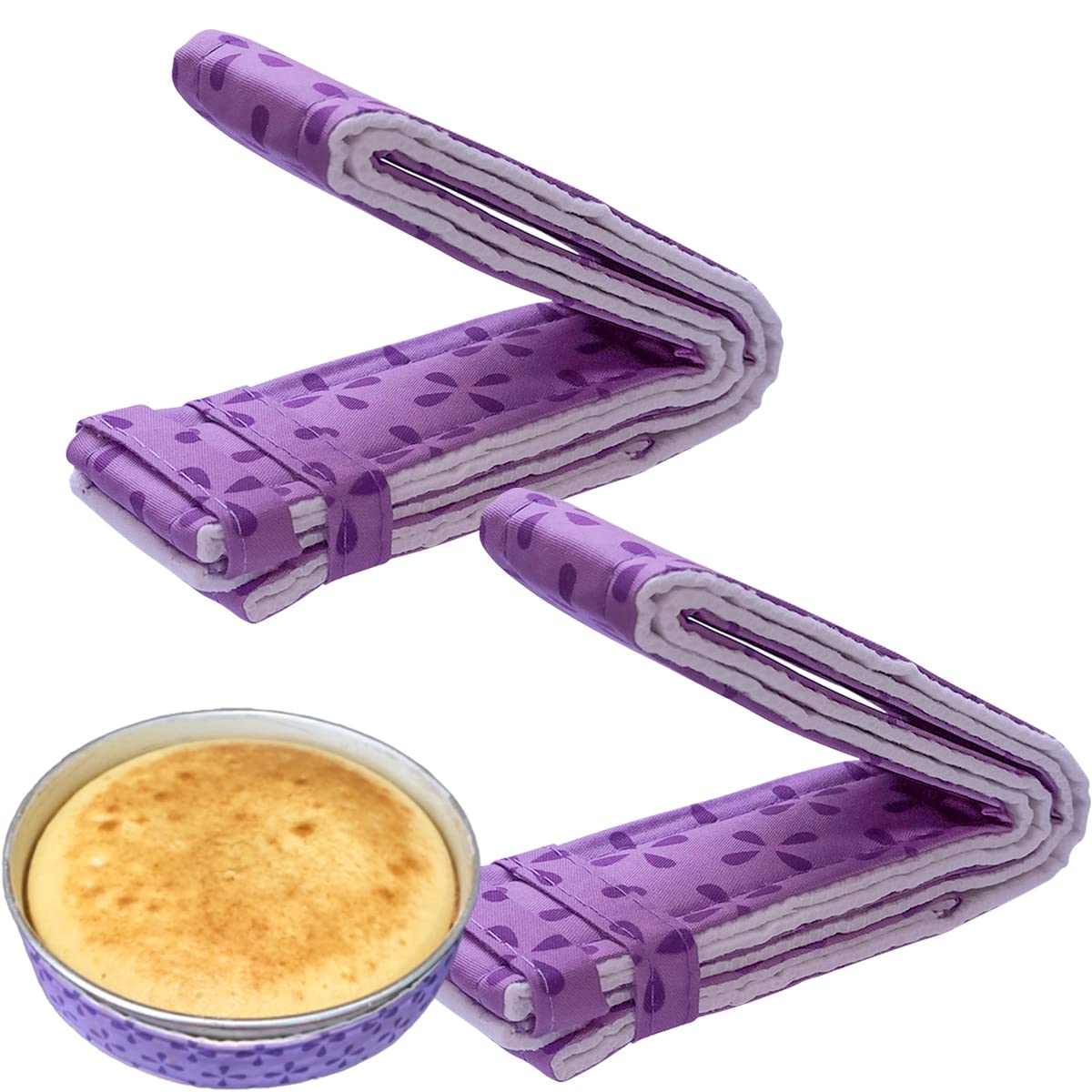 Yuntop 2-Piece Bake Even Cake Strips Set - Insulated Cake Pan Dampening Bands for Even Baking - Perfect for Layer Cakes, Cheesecakes & Professional Baking