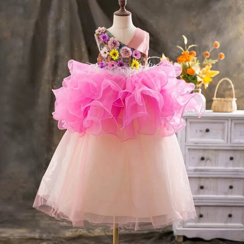 Elegant Baby Girl Fluffy Pageant Dress - Toddler Birthday Party Princess Gown for Special Occasions & Photo Shoots