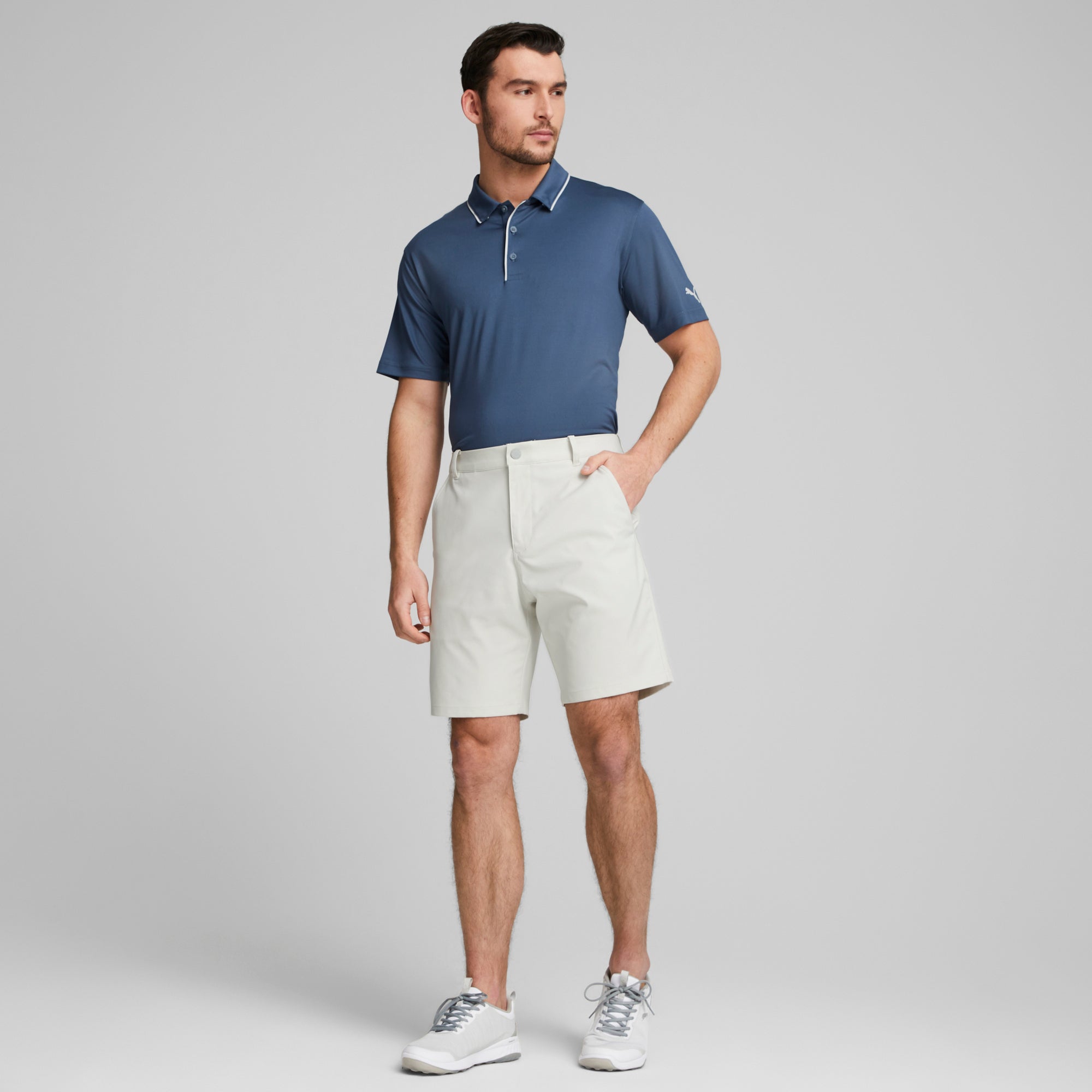 Dealer 8 Golf Shorts for Men - Comfortable & Breathable Sedate Gray Golf Shorts - Perfect for Golfing, Casual Wear & Outdoor Activities