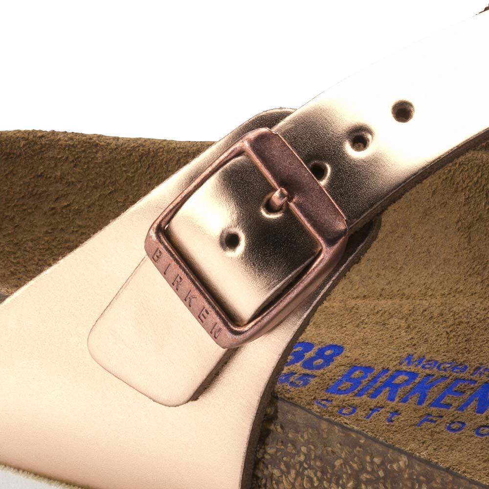 Birkenstock Women's Flo Flip Flops - Metallic Copper Brown Sandals Size 9.5 | Comfortable Summer Beach Slides for Women | Perfect for Poolside, Vacation & Casual Wear