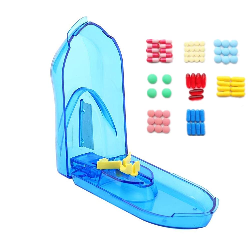 Precision Tablet Pill Splitter Cutter with Built-in Blade - Accurate Medicine Divider for Multiple Pills | Perfect for Travel, Home & Healthcare Use