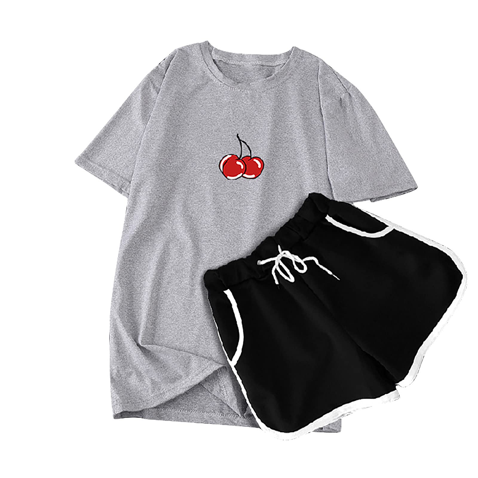 Stylish Women's 2-Piece Tshirt Sets - Summer & Fall Patchwork Casual Outfits with Top & Shorts/Pants | Perfect for Daily Wear, Weekend Outings & Vacation Outfits