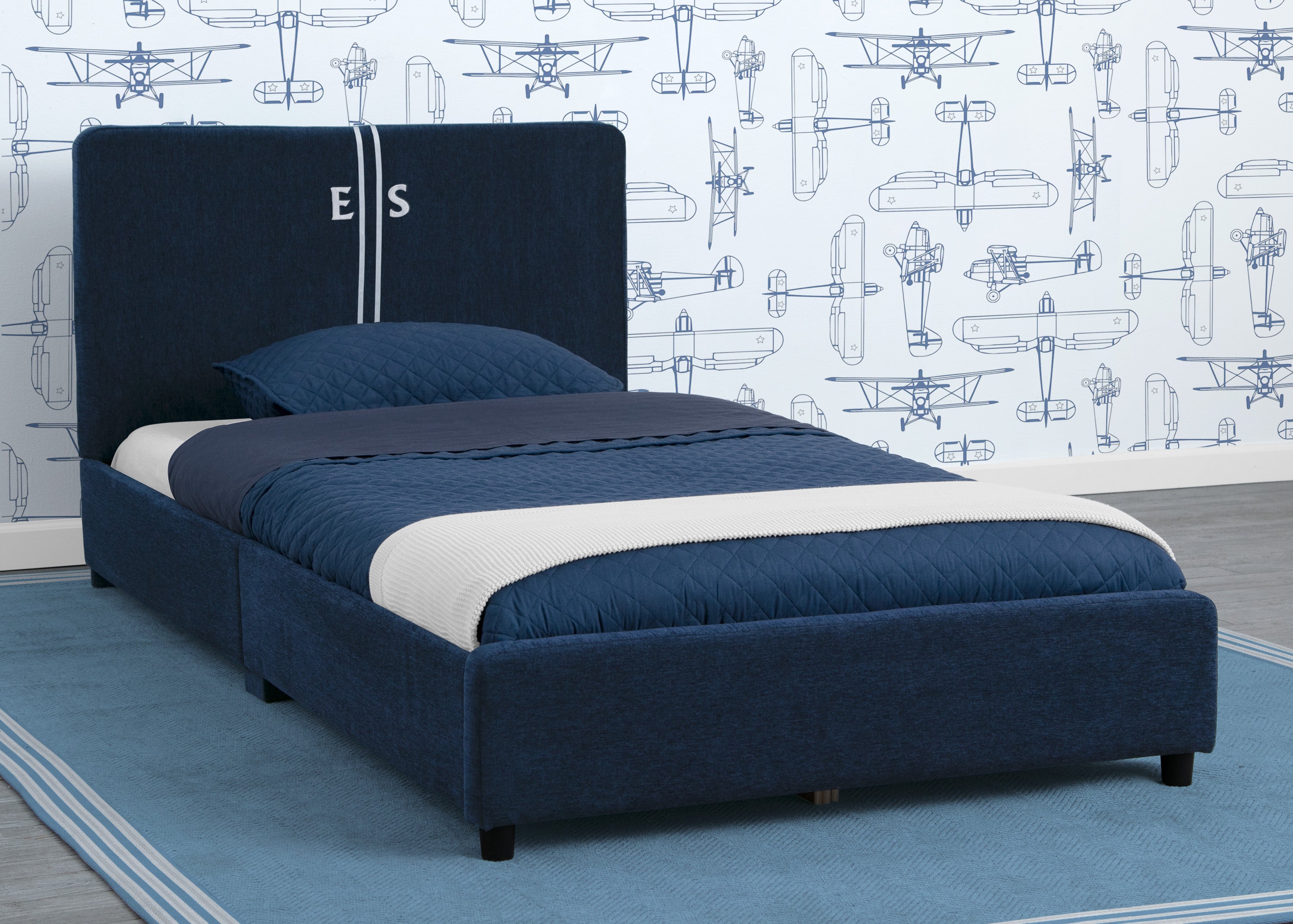 Custom Upholstered Twin Bed with Headboard - Soft Fabric Bed Frame for Kids & Teens Bedroom, Guest Room or Dorm Decor