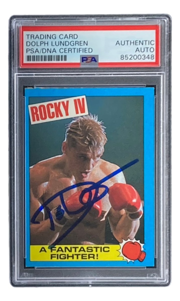 Dolph Lundgren Autographed 1985 Topps #51 Rocky IV Ivan Drago Trading Card PSA/DNA Certified - Perfect for Movie Memorabilia Collectors & Rocky Fans