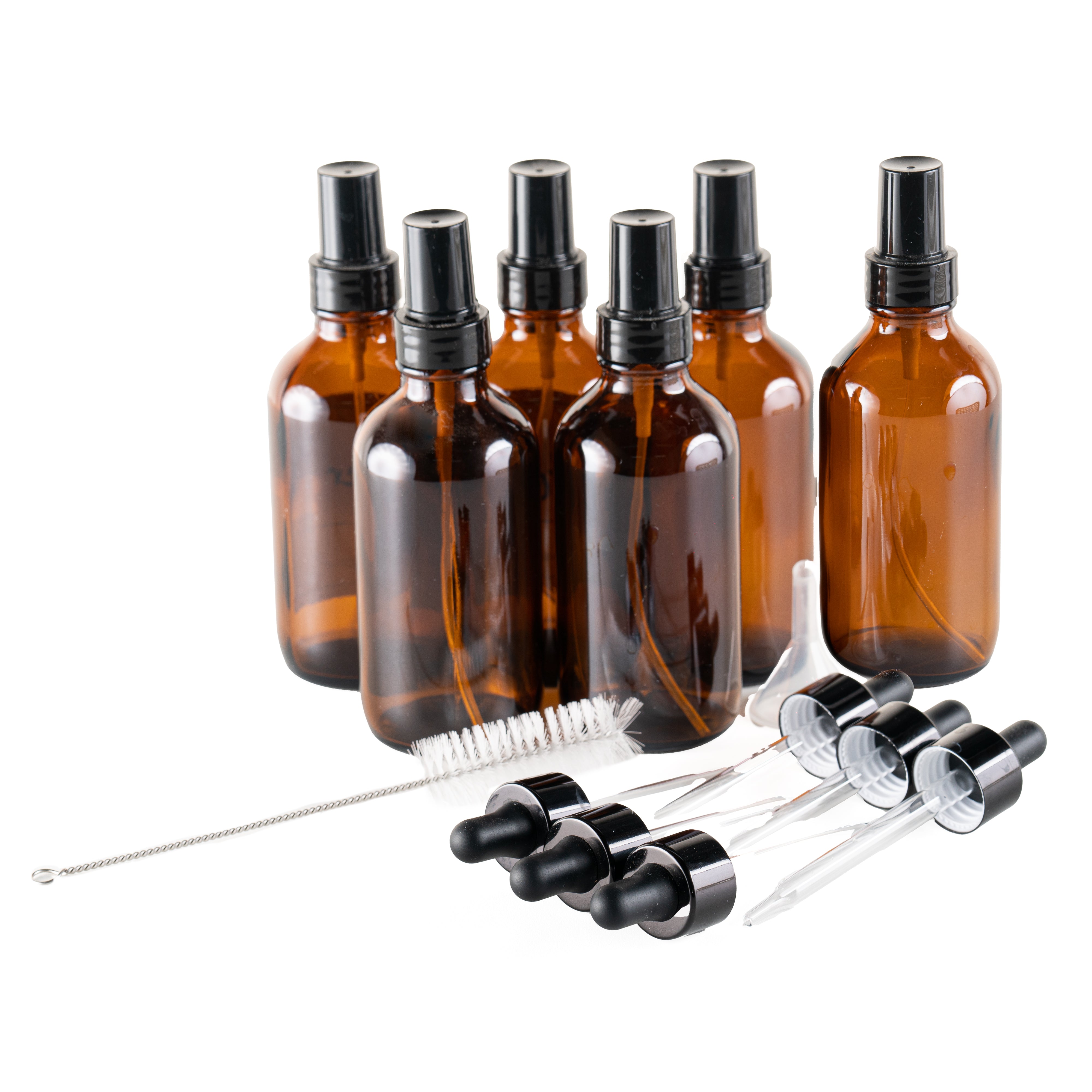 Premium Glass Amber Atomizer & Eye Dropper Set - Essential Oil Dispenser for Aromatherapy, DIY Perfume & Skincare (2-Pack) - Perfect for Home, Spa & Travel Use