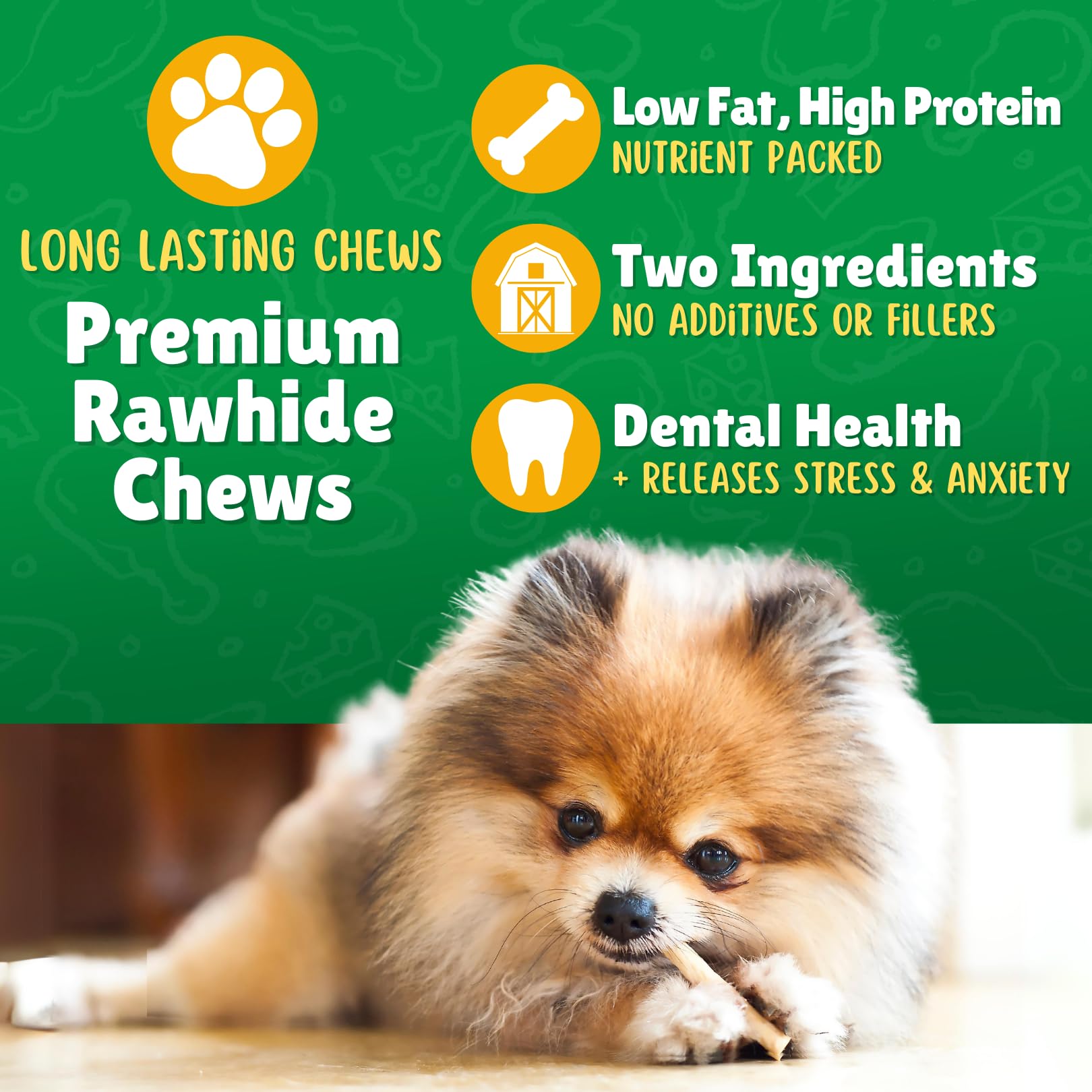 Premium Chicken Wrapped Rawhide Dog Chews - All Natural, Long-Lasting Dog Treats for Small & Toy Breeds - Made in USA, No Preservatives - 150 Count - Perfect for Training, Rewards & Dental Health