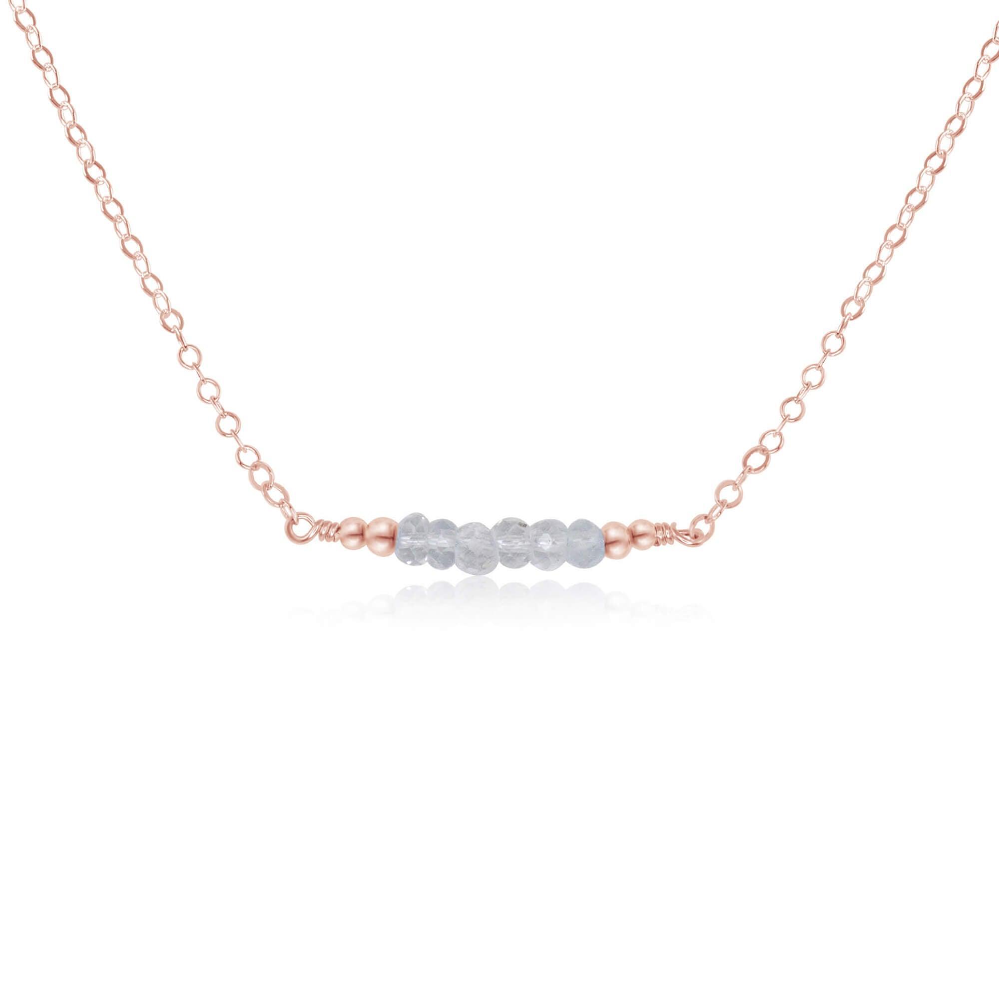 Sparkling Clear Crystal Quartz Faceted Bead Bar Necklace - Elegant Handmade Jewelry for Women, Gift for Her | Perfect for Weddings, Parties & Special Occasions