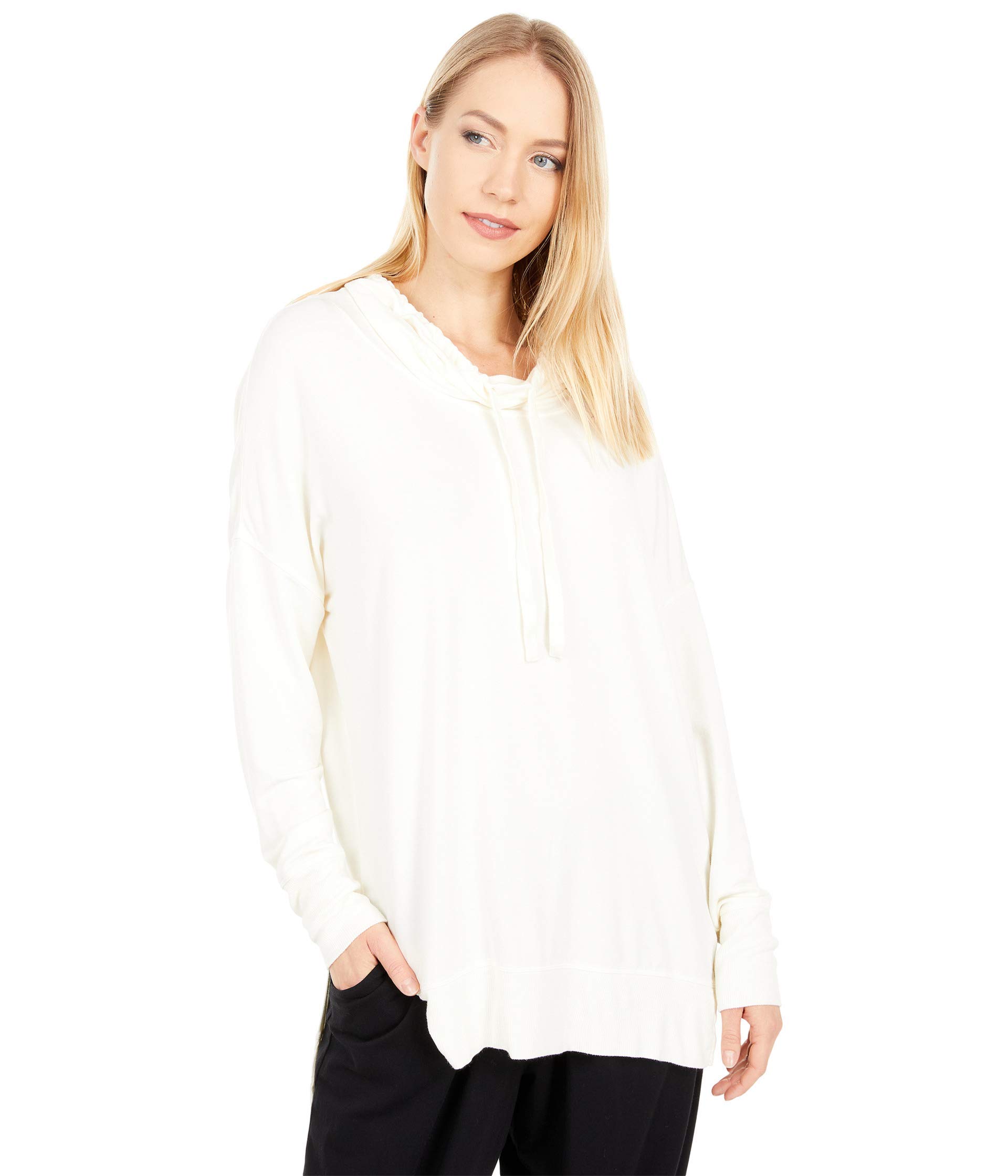 Rayon Terry Funnel Neck Hoodie for Women - Soft Comfortable Pullover Sweatshirt with Hood - Perfect for Casual Wear, Lounge & Yoga