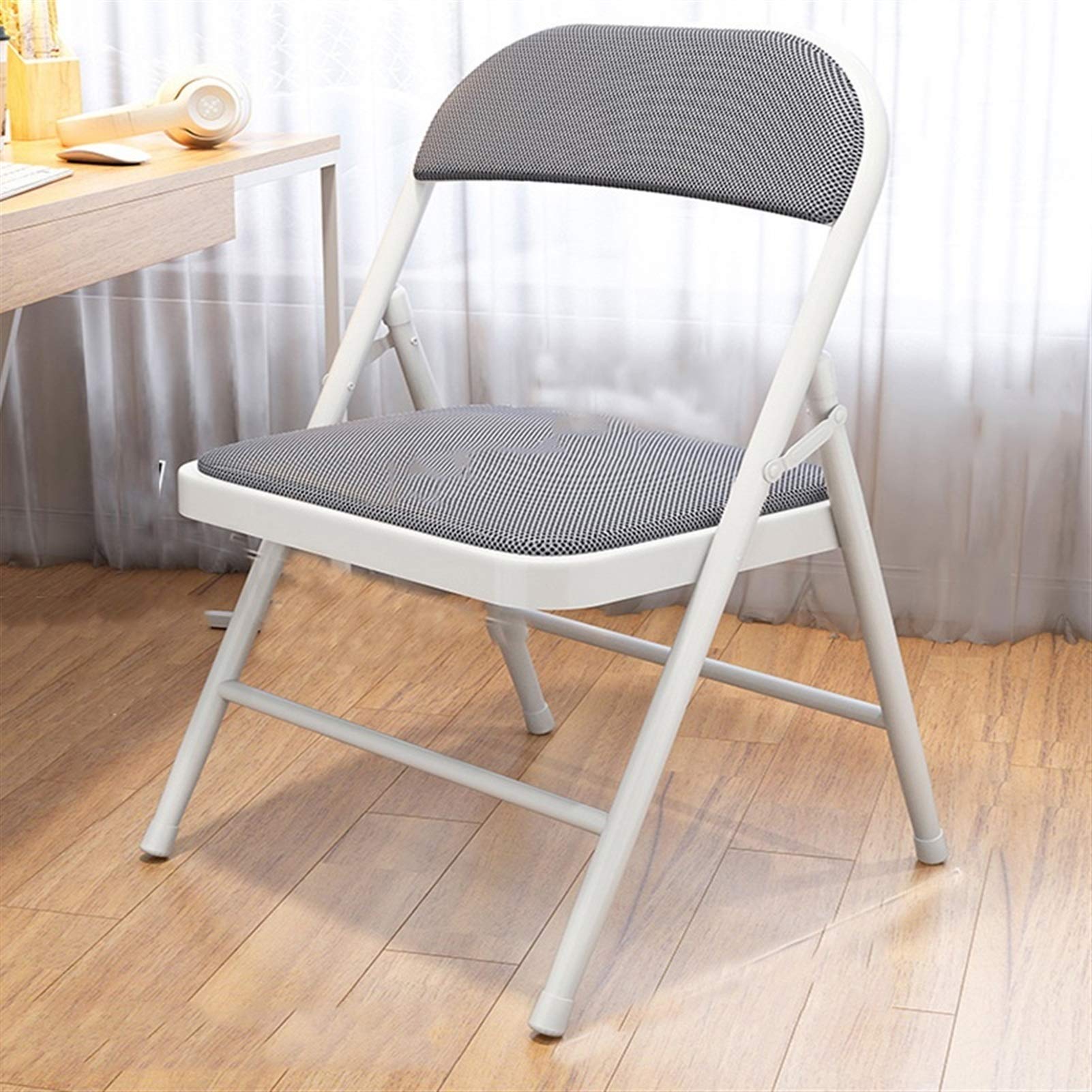 Foldable Table and Chair Set - Portable Computer Desk, Makeup Vanity, Bedside Table - Compact & Space-Saving (Gray, 78