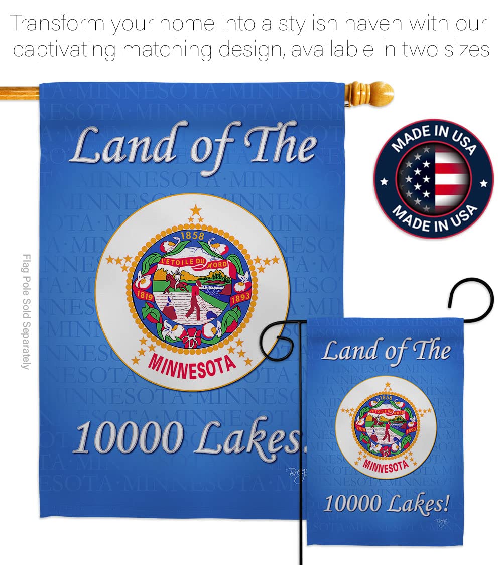 Minnesota Garden House Flag Set - Double-Sided Americana Decor for Yard & Patio