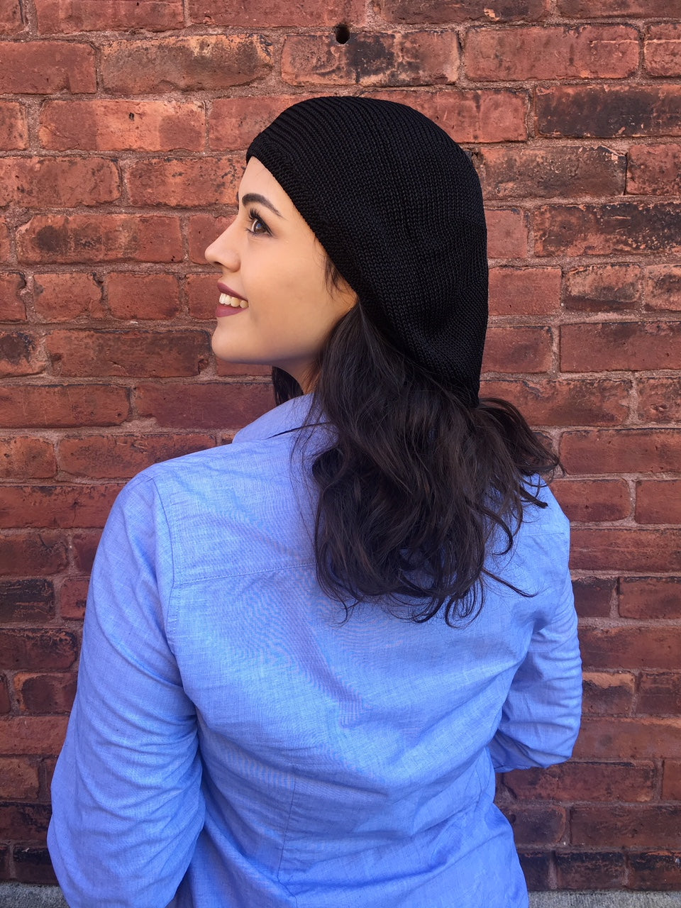 Trendy Black Durag & Crochet Tichel Hat - Modern Slouchy Beret Hijab for Women with Long or Short Hair | Perfect for Everyday Wear, Fashion Accessories & Hair Protection
